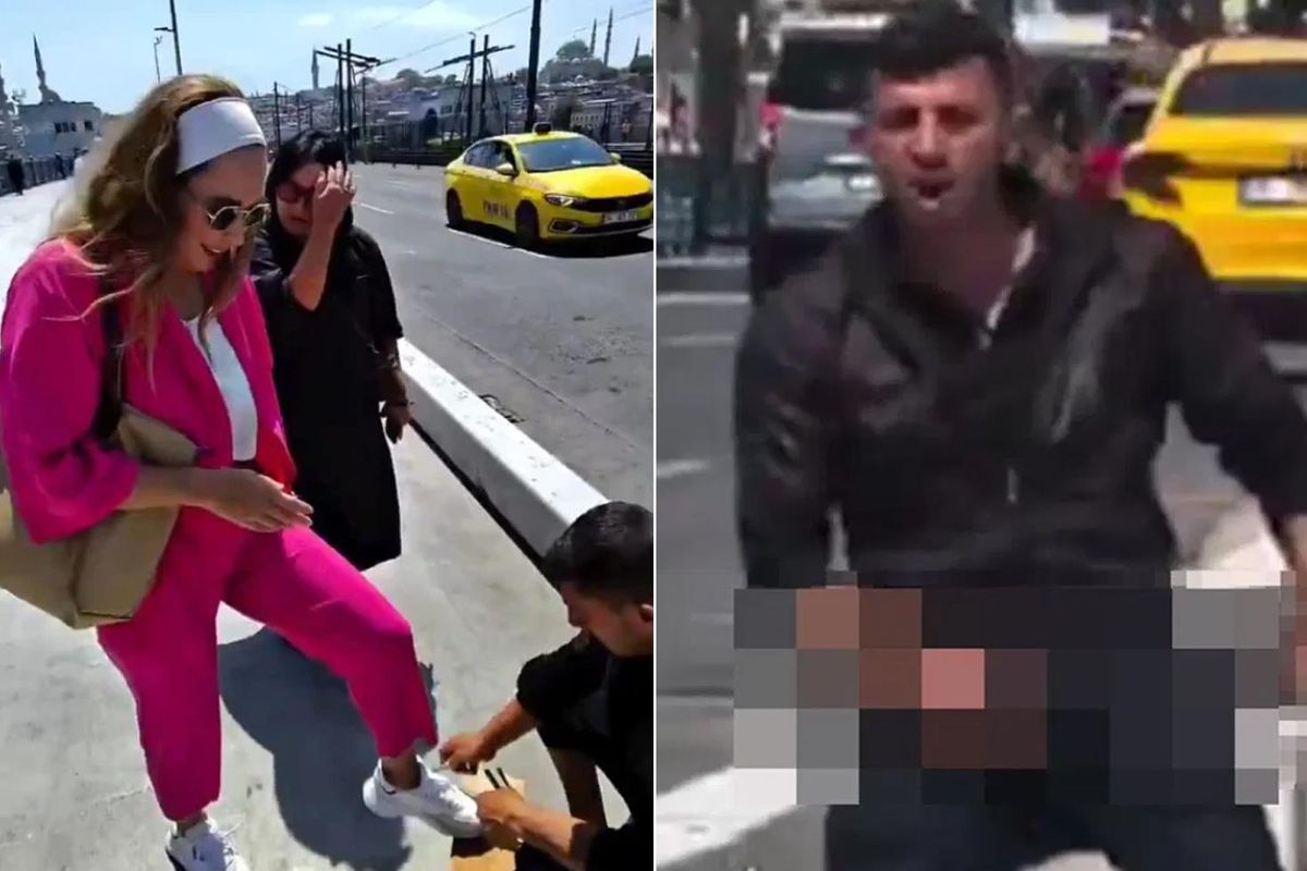 Galata Köprüsü’nde Skandal Görüntü! Turiste Hayasız Hareket