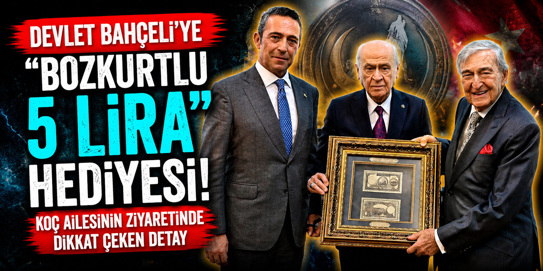 Devlet Bahçeli’ye “Bozkurtlu 5 Lira” Hediyesi: Koç Ailesinin Ziyaretinde Dikkat Çeken Detay