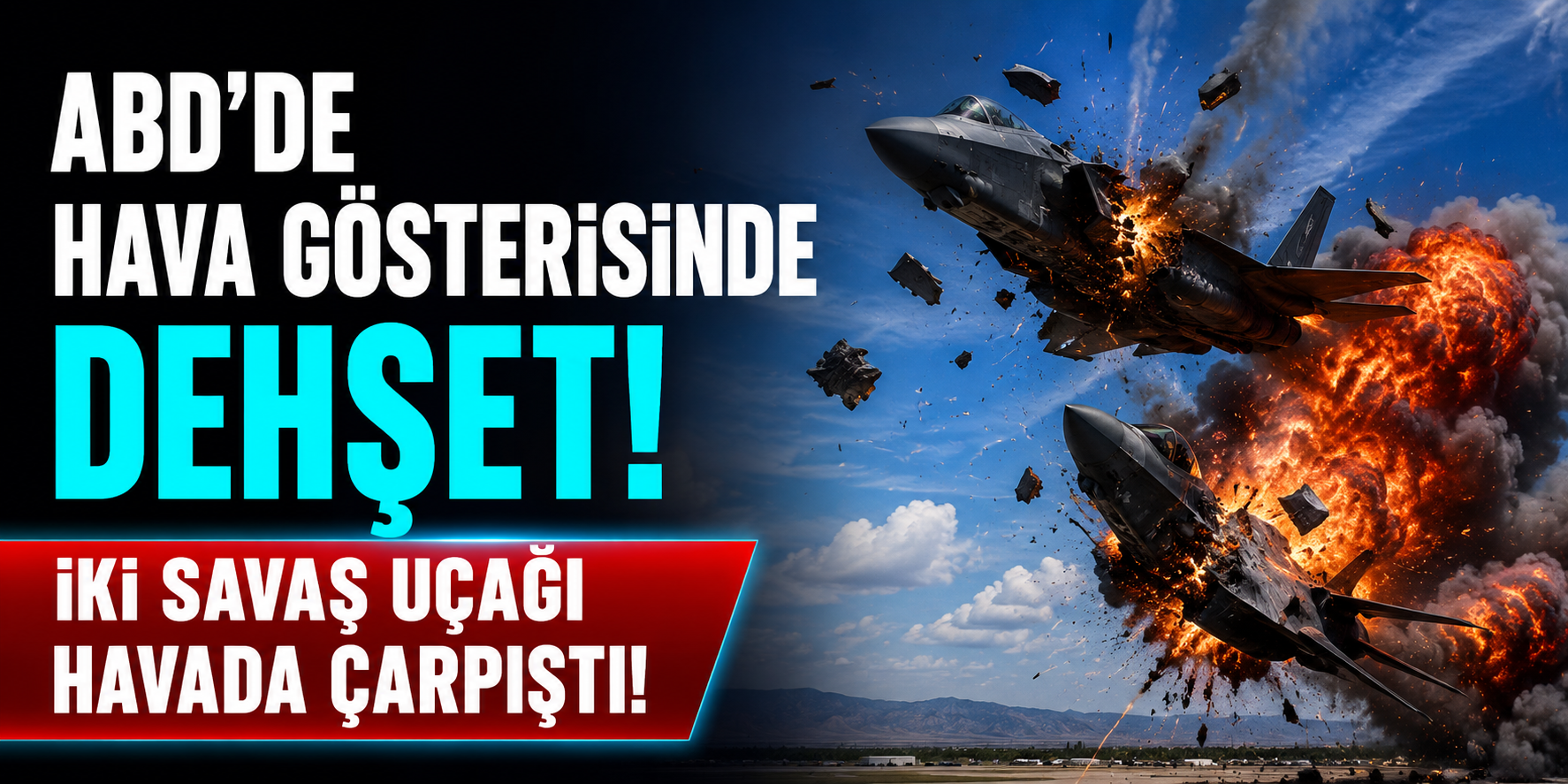 ABD’de Hava Gösterisinde Dehşet! İki Savaş Uçağı Havada Çarpıştı
