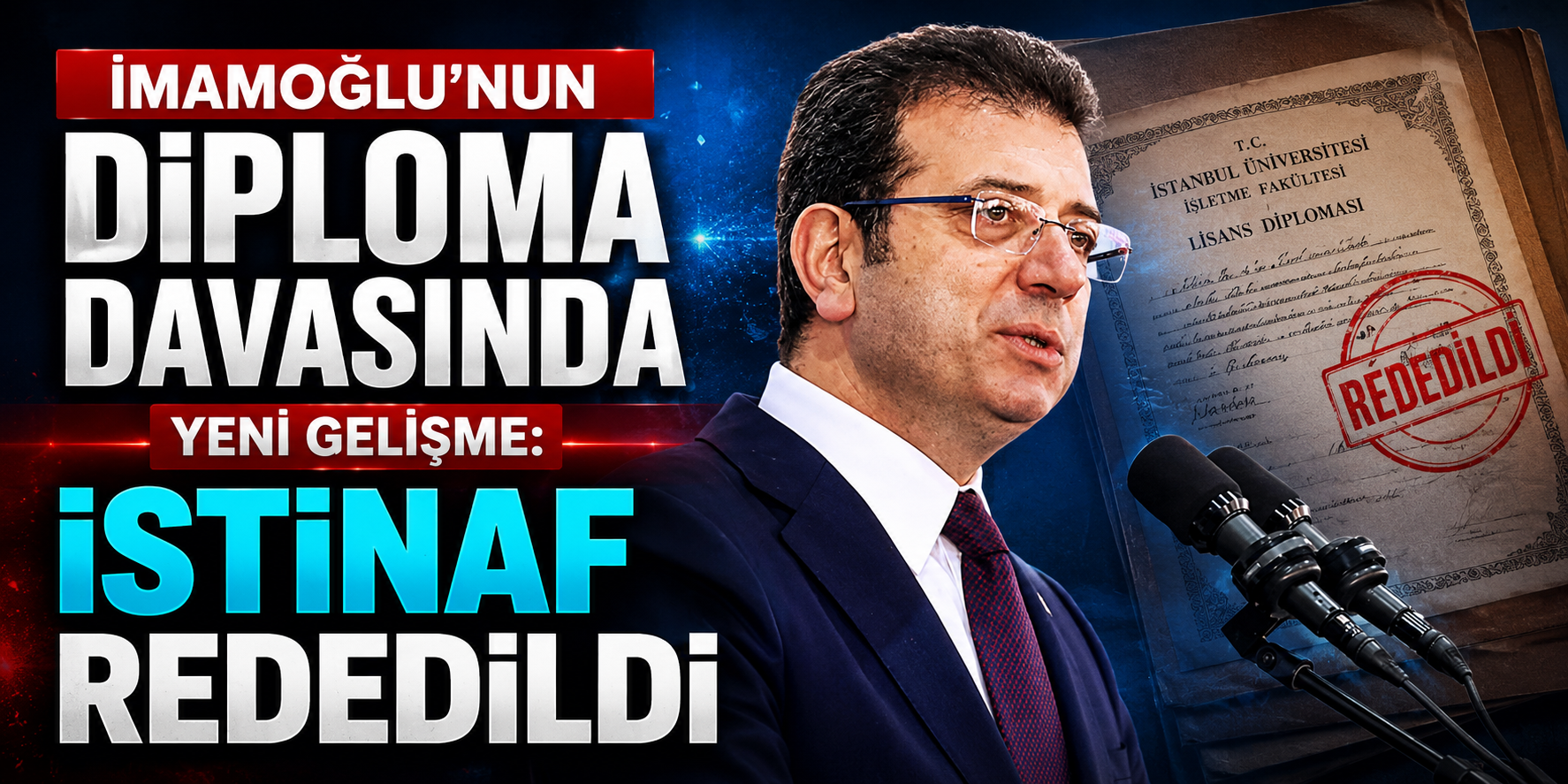 İmamoğlu’nun Diploma Davasında Yeni Gelişme: İstinaf Reddedildi