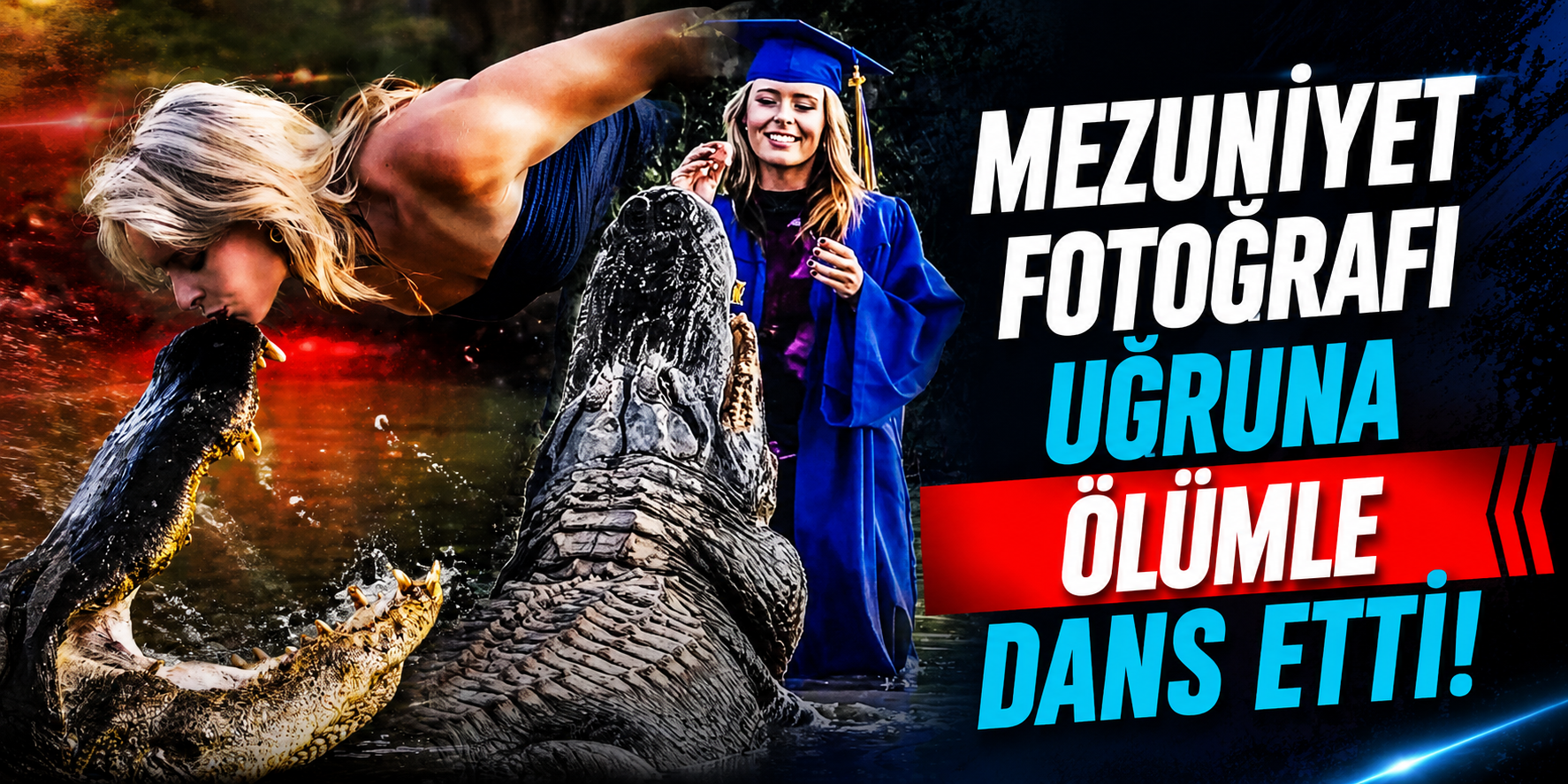 Mezuniyet Uğruna Canını Hiçe Saydı! Dev Timsahla Öpüşen Genç Kadın Gündemde