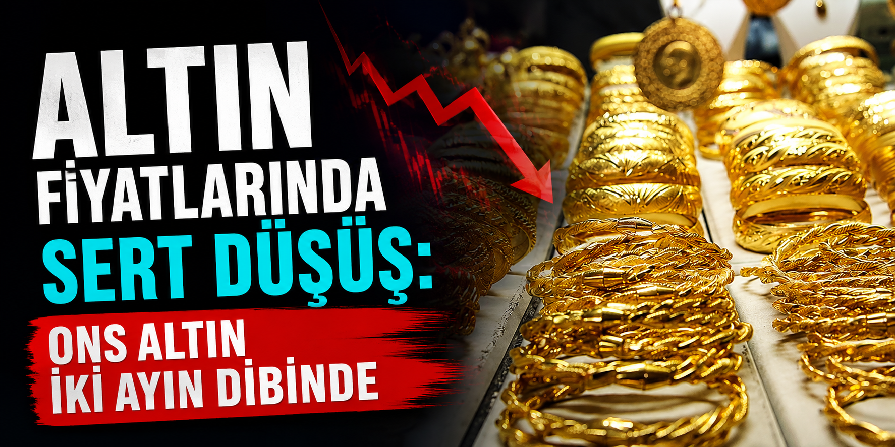 Altın Fiyatlarında Sert Düşüş: Ons Altın İki Ayın Dibinde