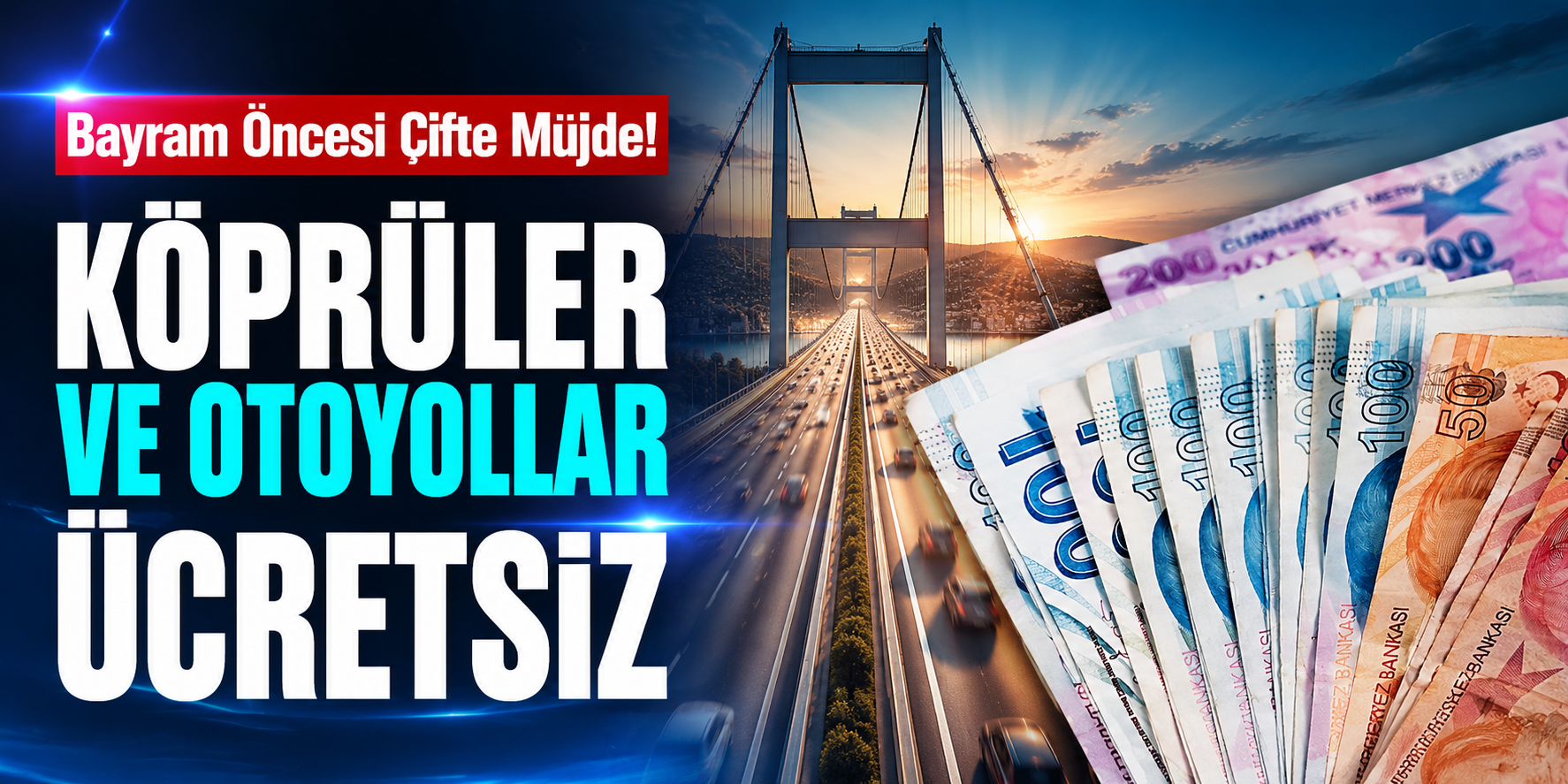 Bayram Öncesi Çifte Müjde! Köprüler ve Otoyollar Ücretsiz