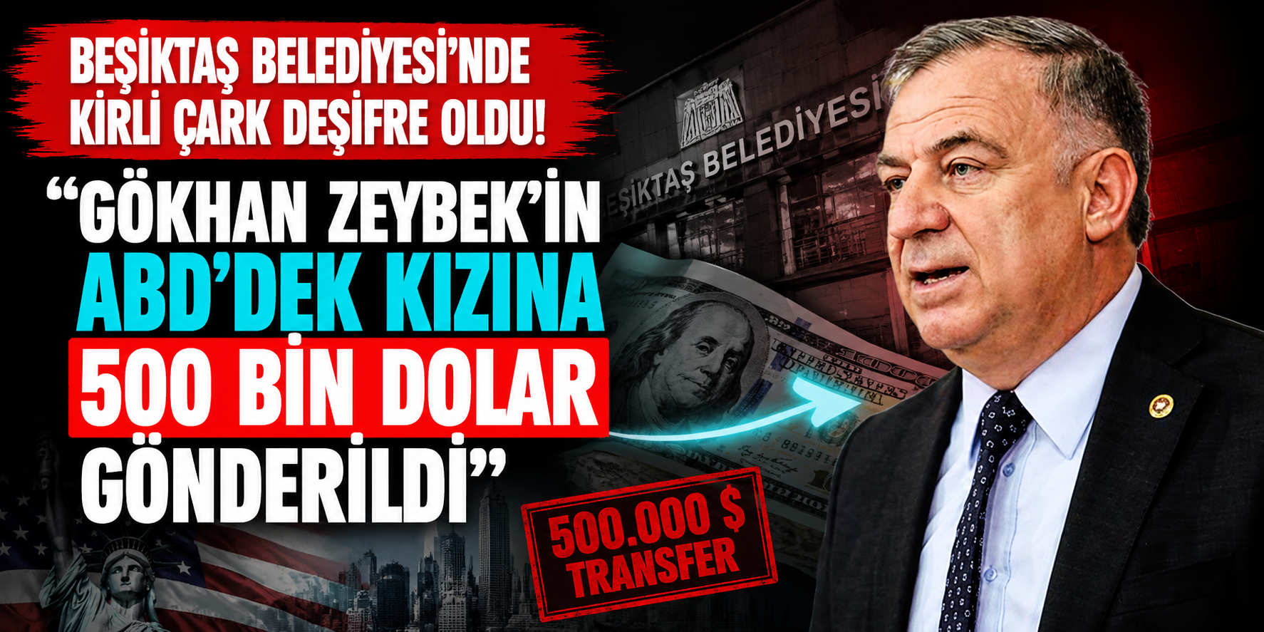 BEŞİKTAŞ BELEDİYESİ’NDE KİRLİ ÇARK DEŞİFRE OLDU! ”Gökhan Zeybek’in ABD'dek Kızına 500 Bin Dolar Gönderildi"
