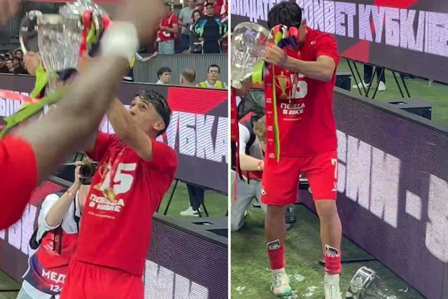Rusya Kupası Finalinde Şok An! Pablo Solari Kupayı Kaldırdı, Kupa Elinde Parçalandı