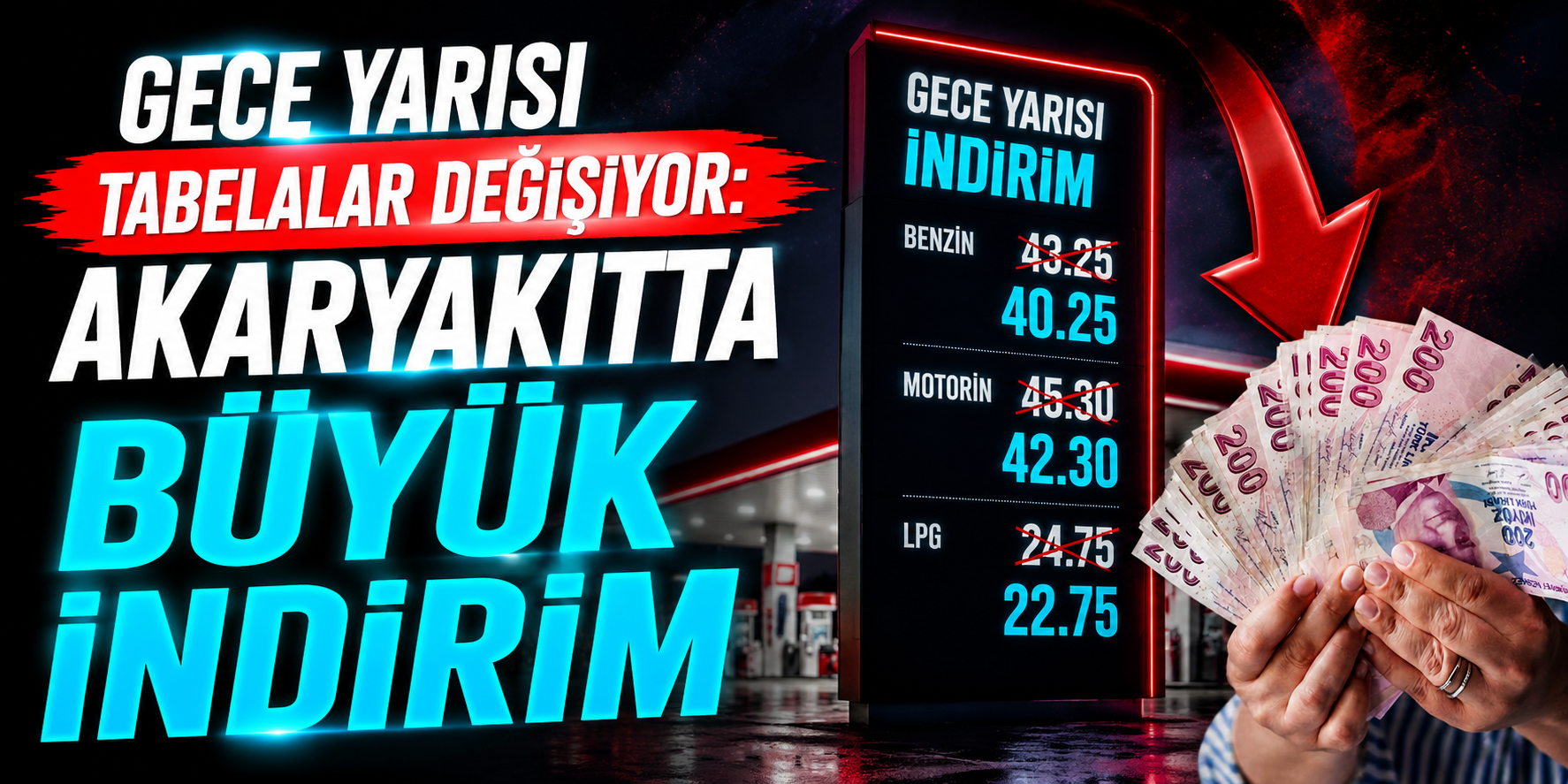 Gece Yarısı Tabelalar Değişiyor: Akaryakıtta Büyük İndirim