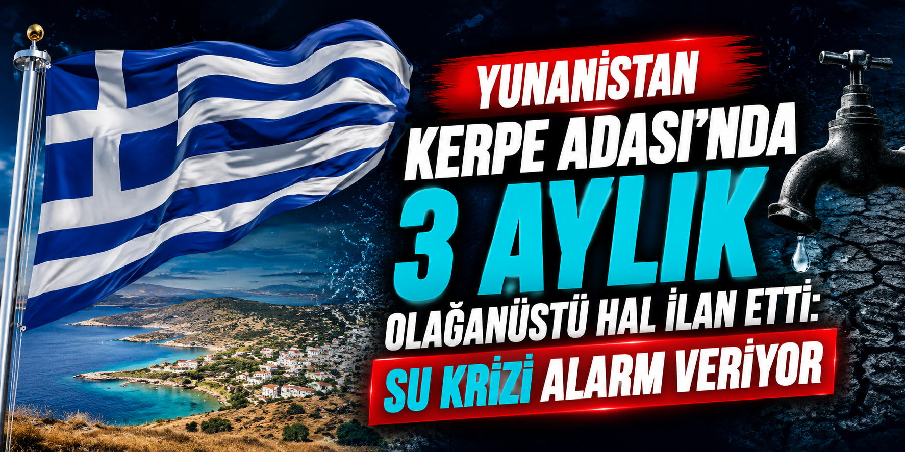 Yunanistan Kerpe Adası’nda 3 Aylık Olağanüstü Hal İlan Etti: Su Krizi Alarm Veriyor