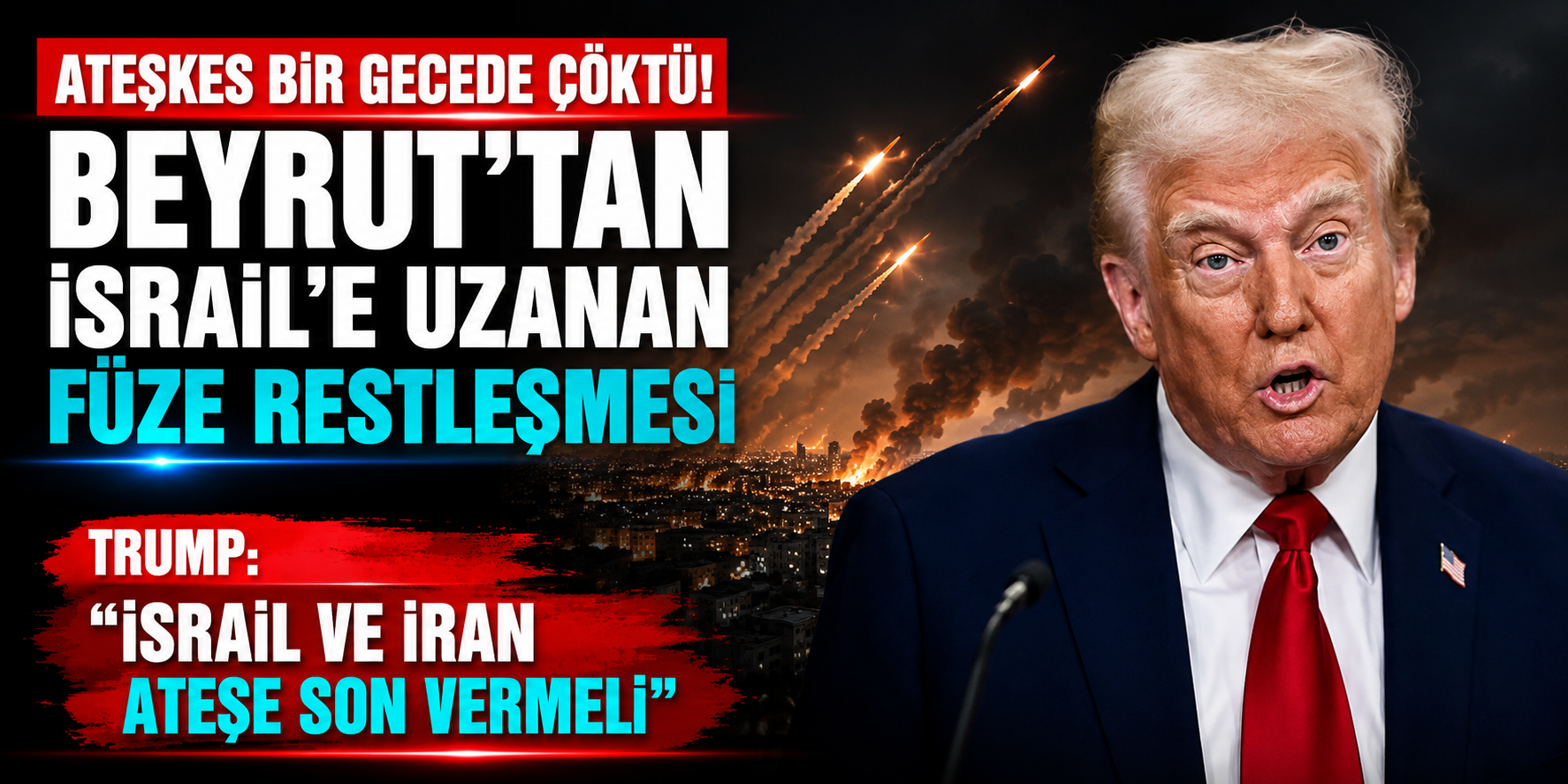 Orta Doğu’da Ateşkes Bozuldu! İsrail Beyrut’u Vurdu, İran’dan Balistik Füze Yanıtı Geldi