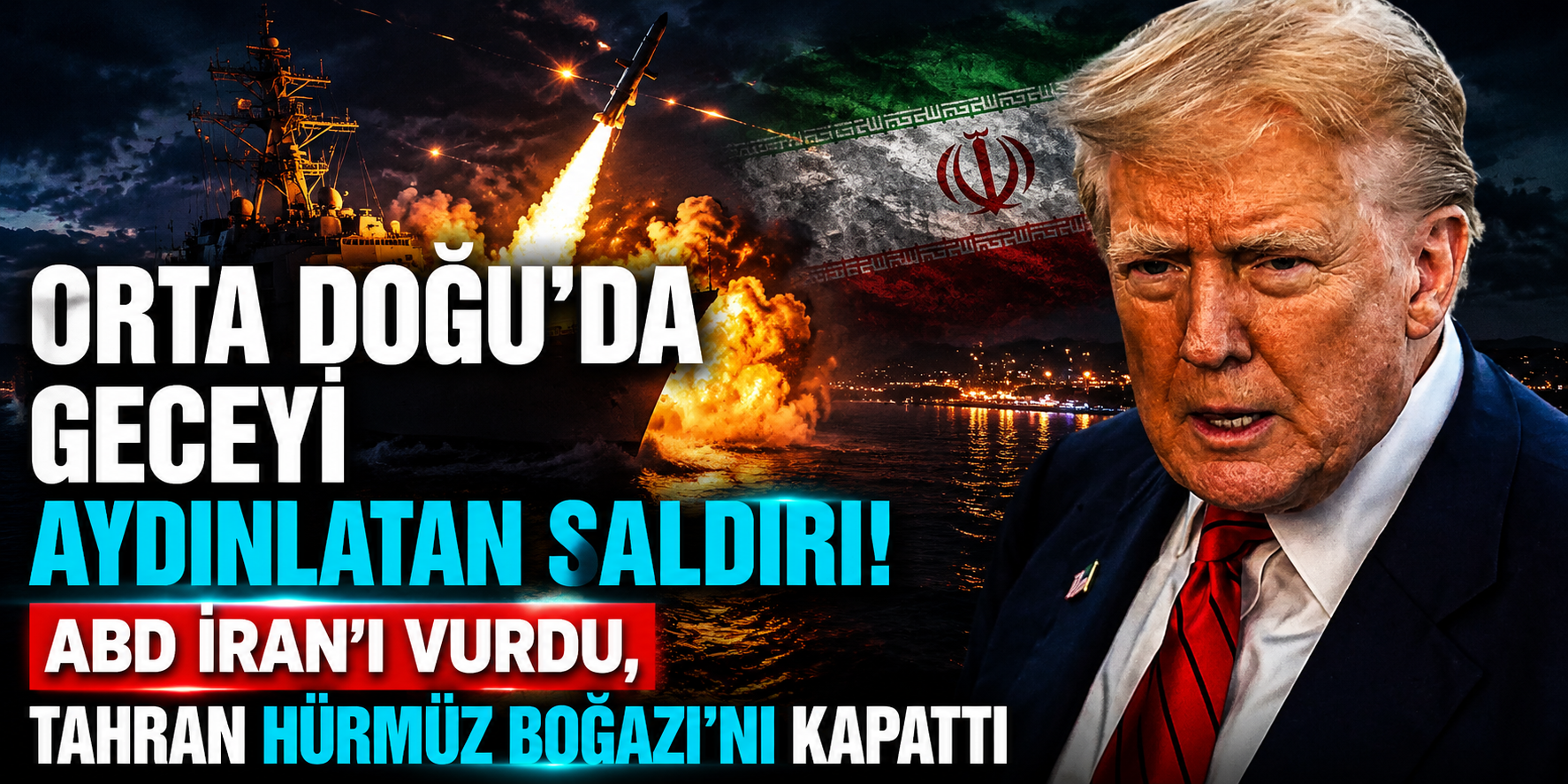 Orta Doğu’da Geceyi Aydınlatan Saldırı! ABD İran’ı Vurdu, Tahran Hürmüz Boğazı’nı Kapattı