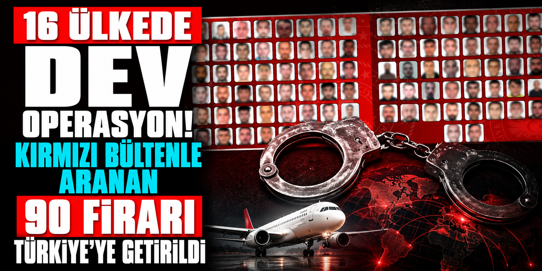 16 Ülkede Dev Operasyon! Kırmızı Bültenle Aranan 90 Firari Türkiye'ye Getirildi