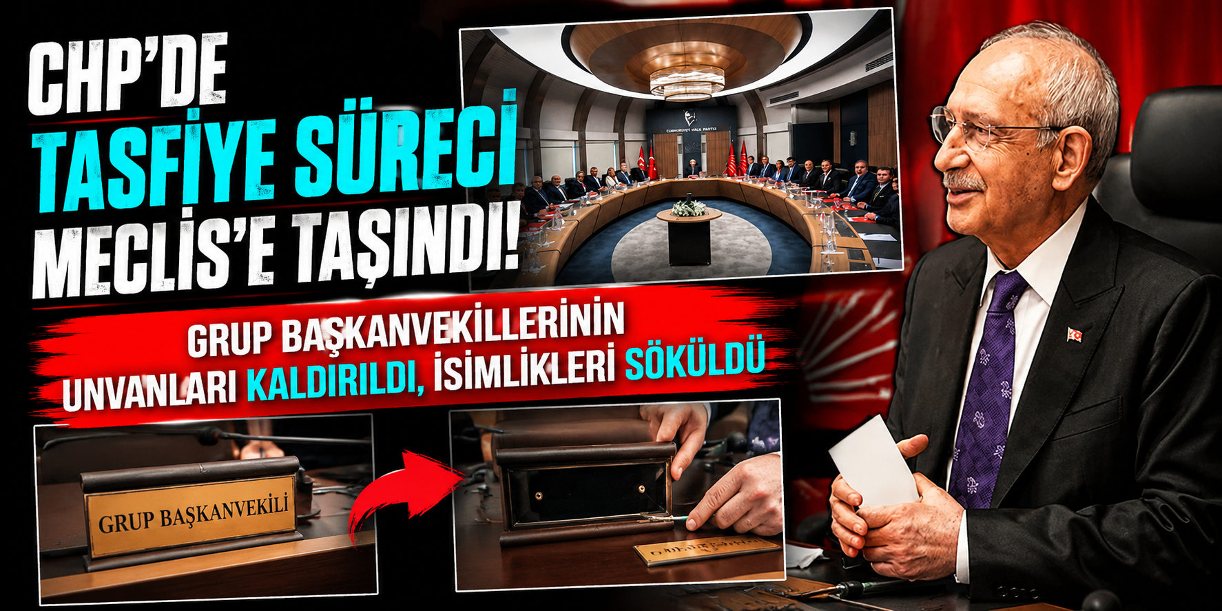 CHP’de Tasfiye Süreci Meclis’e Taşındı! Grup Başkanvekillerinin Unvanları Kaldırıldı, İsimlikleri Söküldü