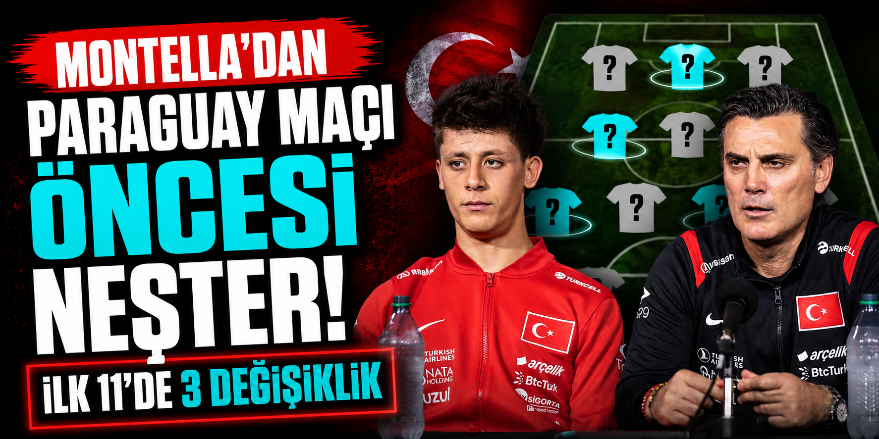 Montella'dan Paraguay Maçı Öncesi Radikal Kararlar! Milli Takımda İlk 11 Sil Baştan Değişiyor