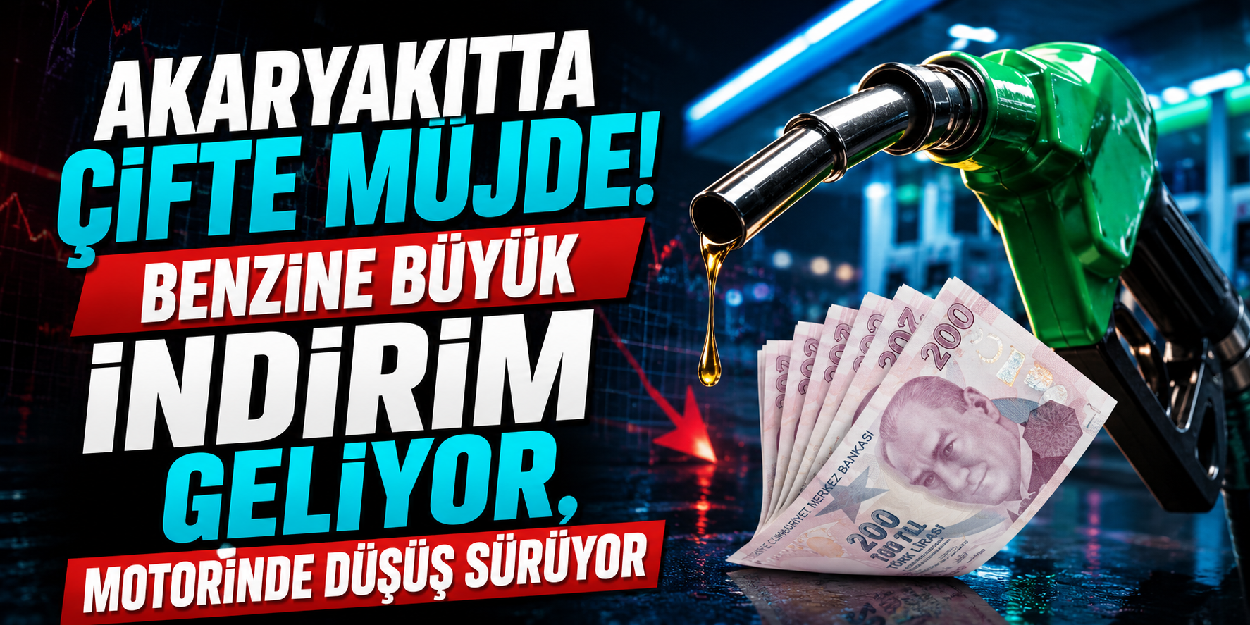 Akaryakıtta Çifte Müjde! Benzine Büyük İndirim Geliyor, Motorinde Düşüş Sürüyor