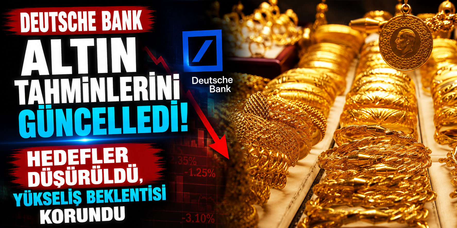 Deutsche Bank Altın Tahminlerini Güncelledi! Hedefler Düşürüldü, Yükseliş Beklentisi Korundu