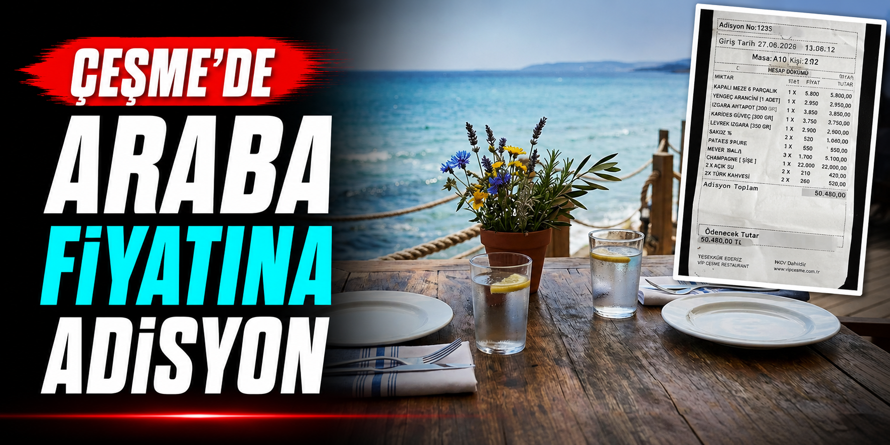 Alaçatı'da Hesap Şoku! Tek Gecelik Adisyon 870 Bin Lirayı Aştı