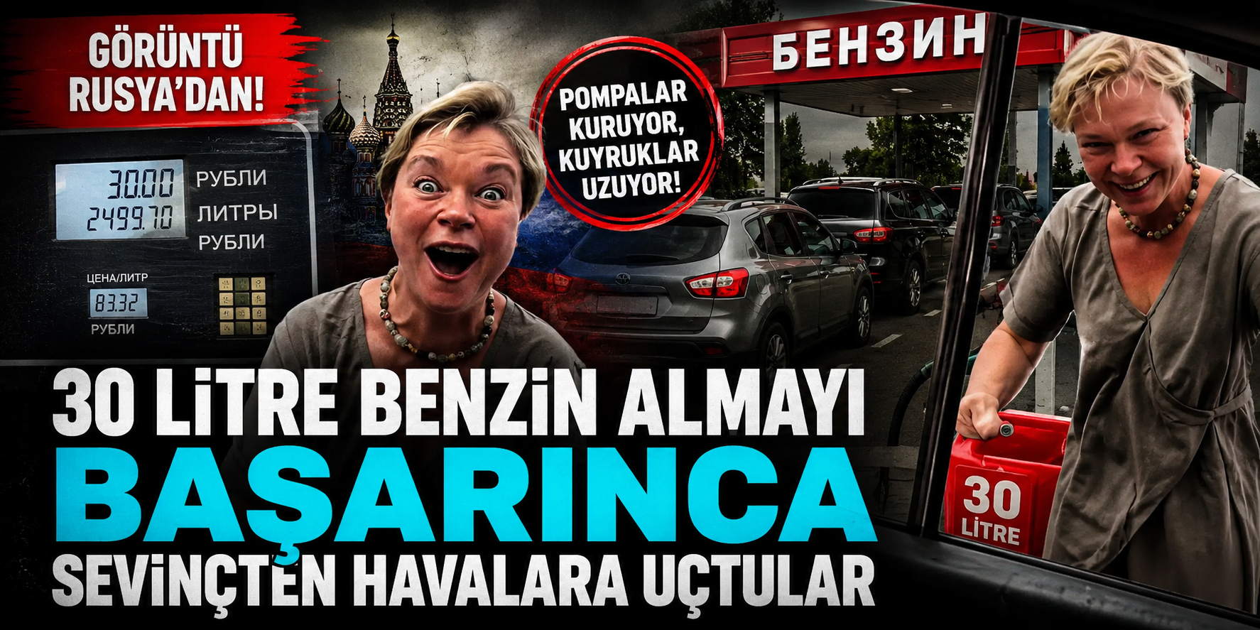 Rusya'da Benzin Krizi Günlük Hayatı Vurdu! 30 Litre Yakıt Büyük Sevinç Yarattı