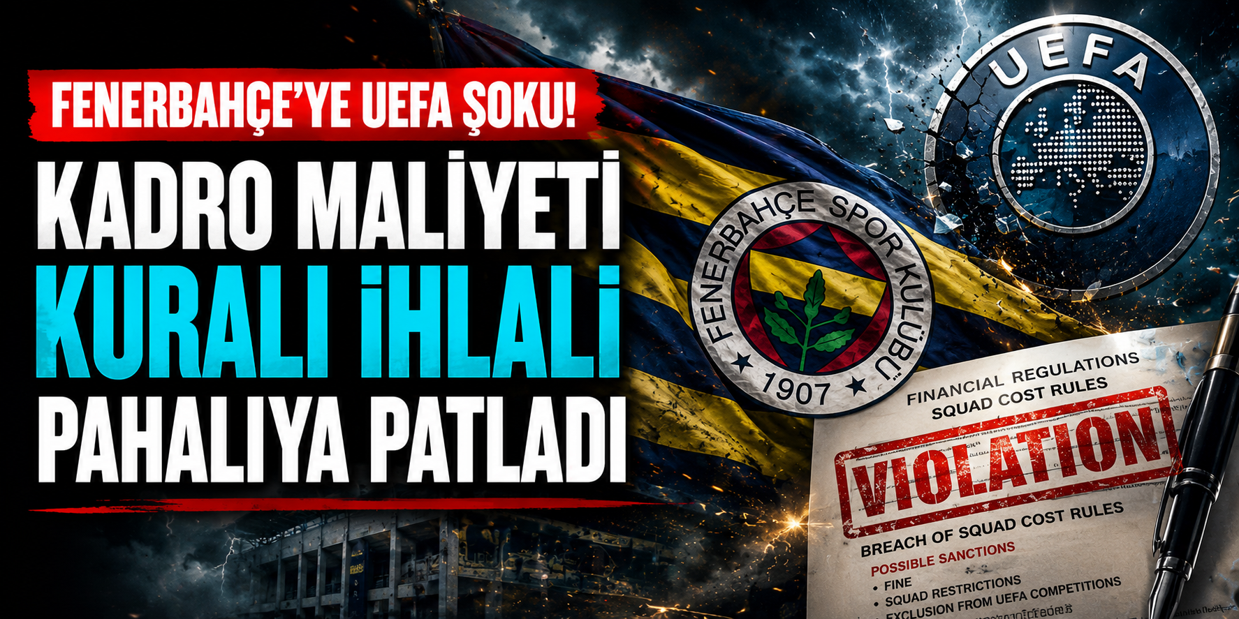 Fenerbahçe'ye UEFA Şoku! Kadro Maliyeti Kuralı İhlali Pahalıya Patladı