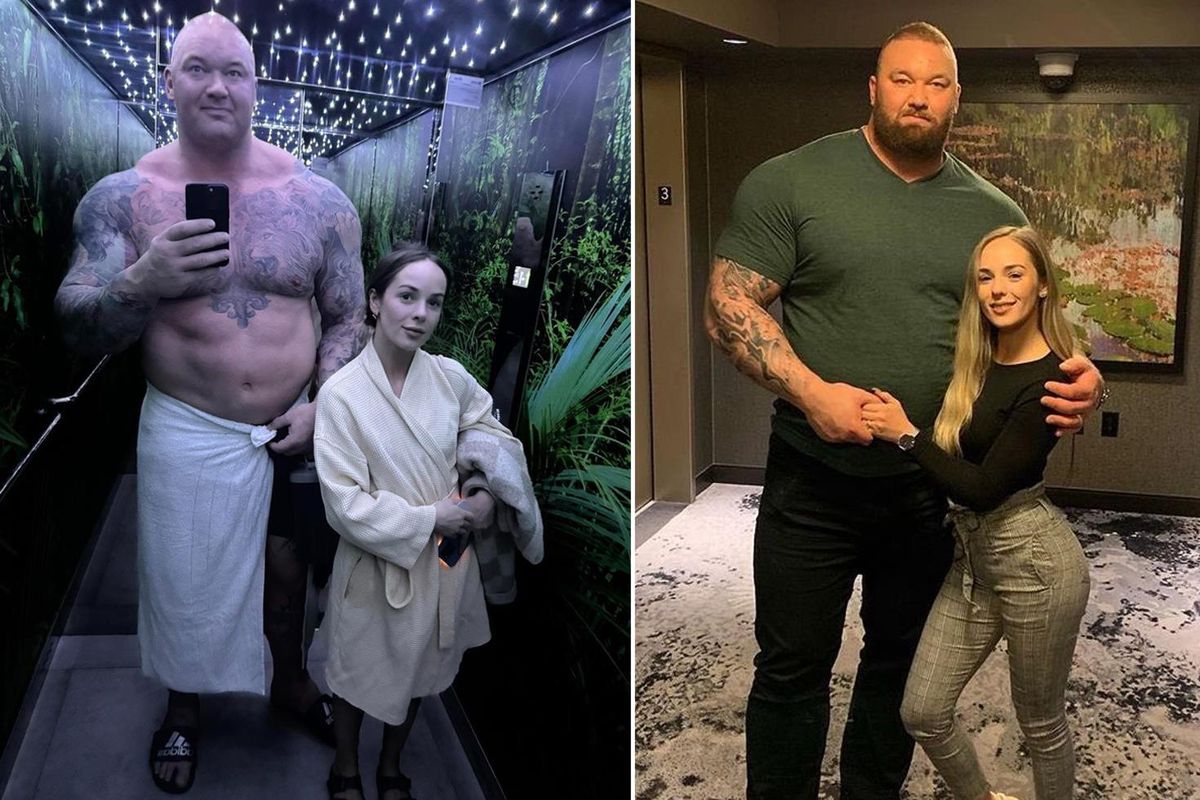 2,05 Metrelik Thor Björnsson ile Eşi Aynı Karede! Boy Farkı Gözlerden Kaçmadı