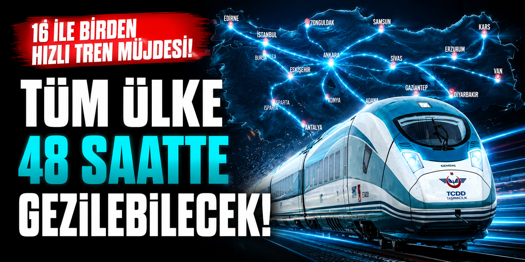 Türkiye'yi 48 Saatte Gezdirecek Proje! Hızlı Tren Ağında Dev Hedef Açıklandı