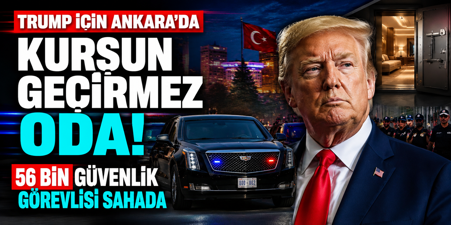 Trump İçin Ankara’da Kurşun Geçirmez Oda! 56 Bin Güvenlik Görevlisi Sahada