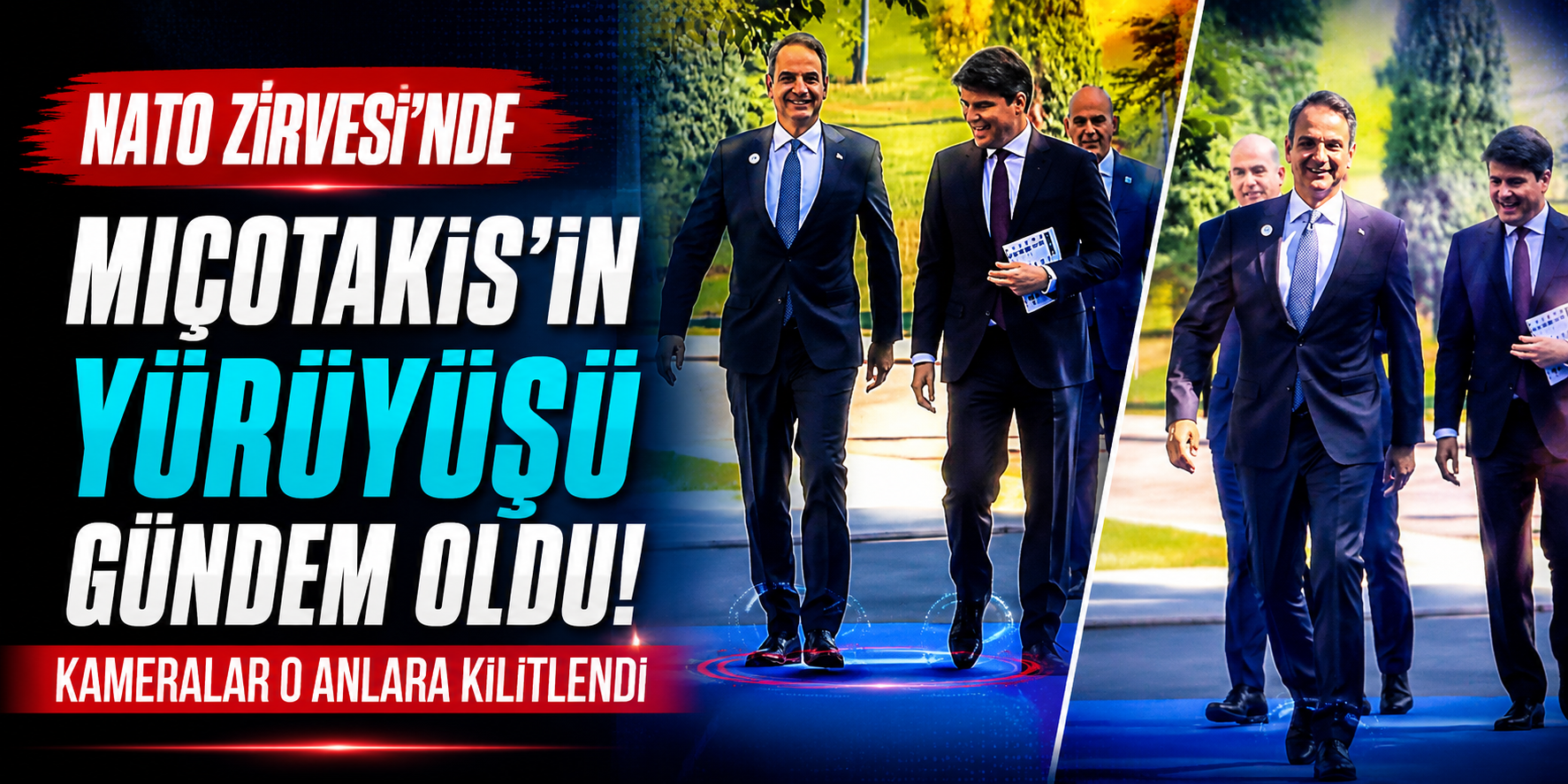 NATO Zirvesi'nde Miçotakis'in Yürüyüşü Gündem Oldu! Kameralar O Anlara Kilitlendi