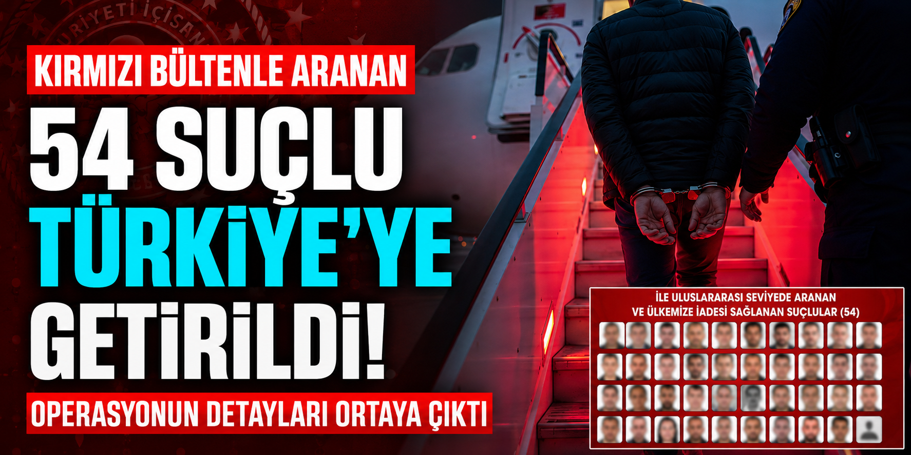 Kırmızı Bültenle Aranan 54 Suçlu Türkiye’ye Getirildi! Operasyonun Detayları Ortaya Çıktı