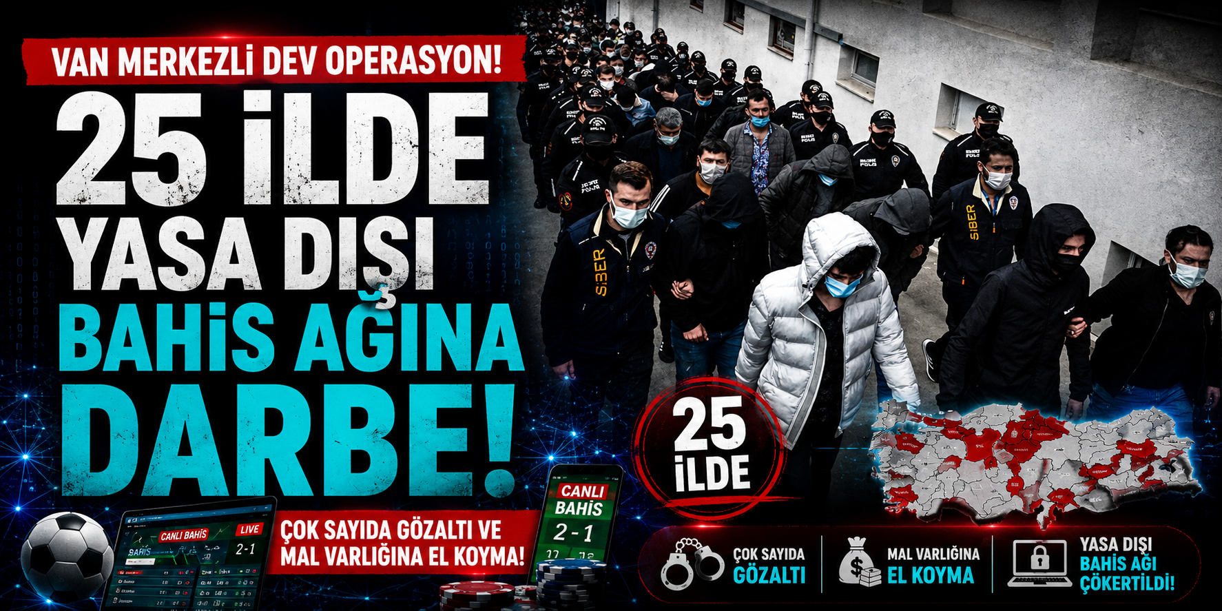 Van Merkezli Dev Operasyon! 25 İlde Yasa Dışı Bahis Ağına Darbe