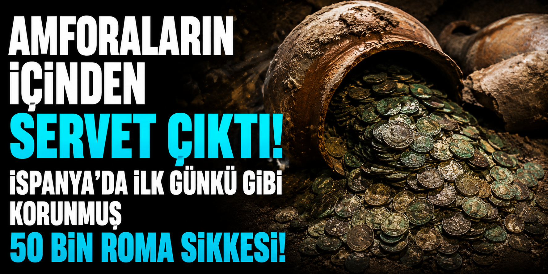 Amforaların İçinden Servet Çıktı! İspanya'da İlk Günkü Gibi Korunmuş 50 Bin Roma Sikkesi!