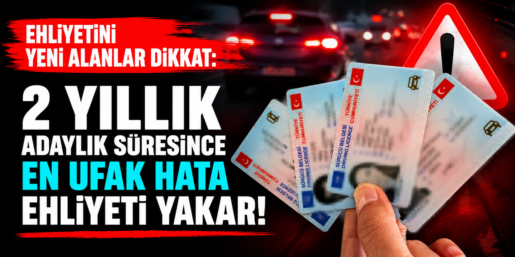 Ehliyetini Yeni Alanlar Dikkate: 2 Yıllık Adaylık Süresince En Ufak Hata Ehliyeti Yakar!