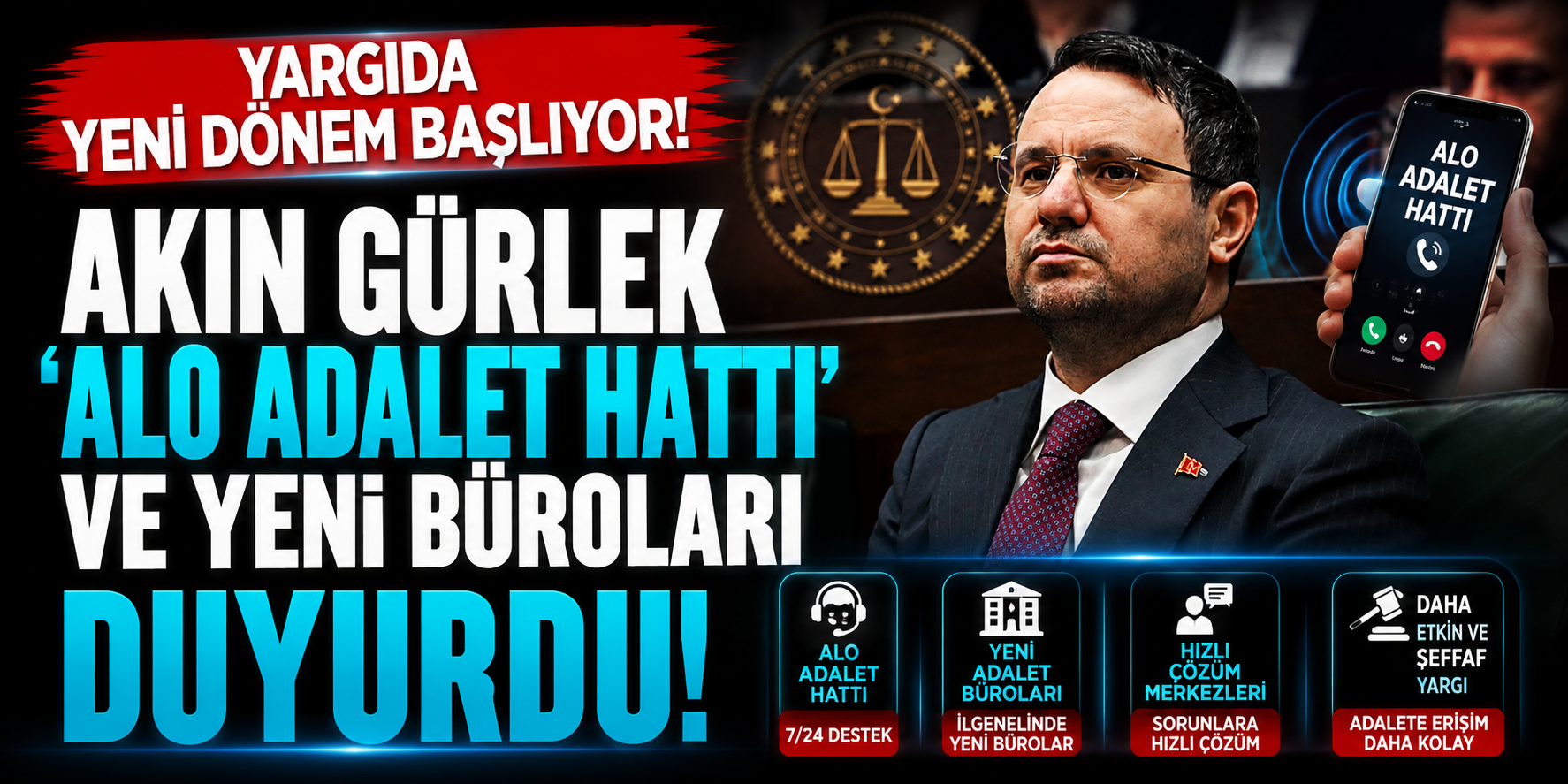 Yargıda Yeni Dönem Başlıyor: Akın Gürlek "Alo Adalet Hattı" Ve Yeni Büroları Duyurdu!