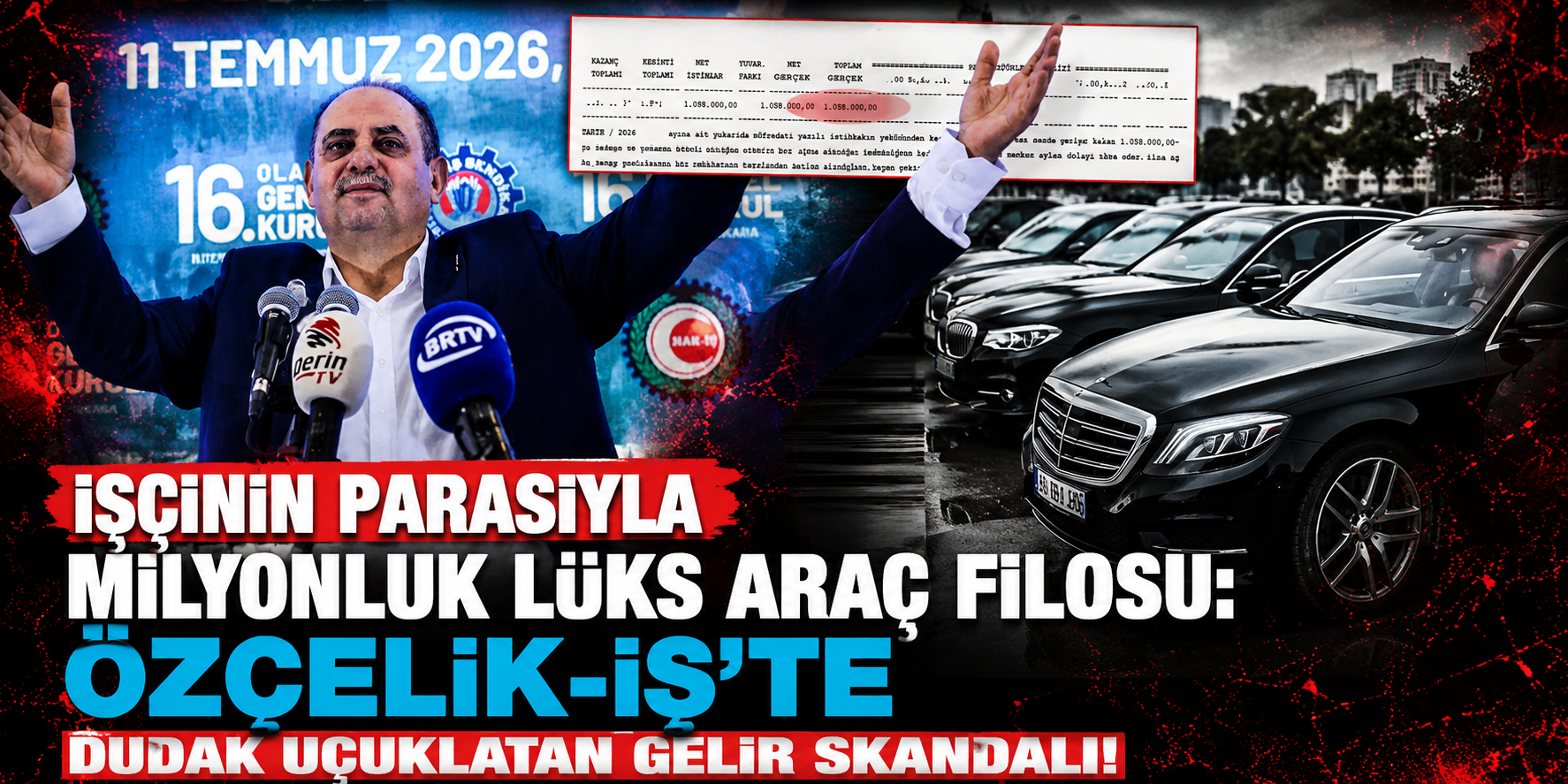 İşçinin Parasıyla Milyonluk Lüks Araç Filosu! Özçelik-İş'te Dudak Uçuklatan Gelir Skandalı!