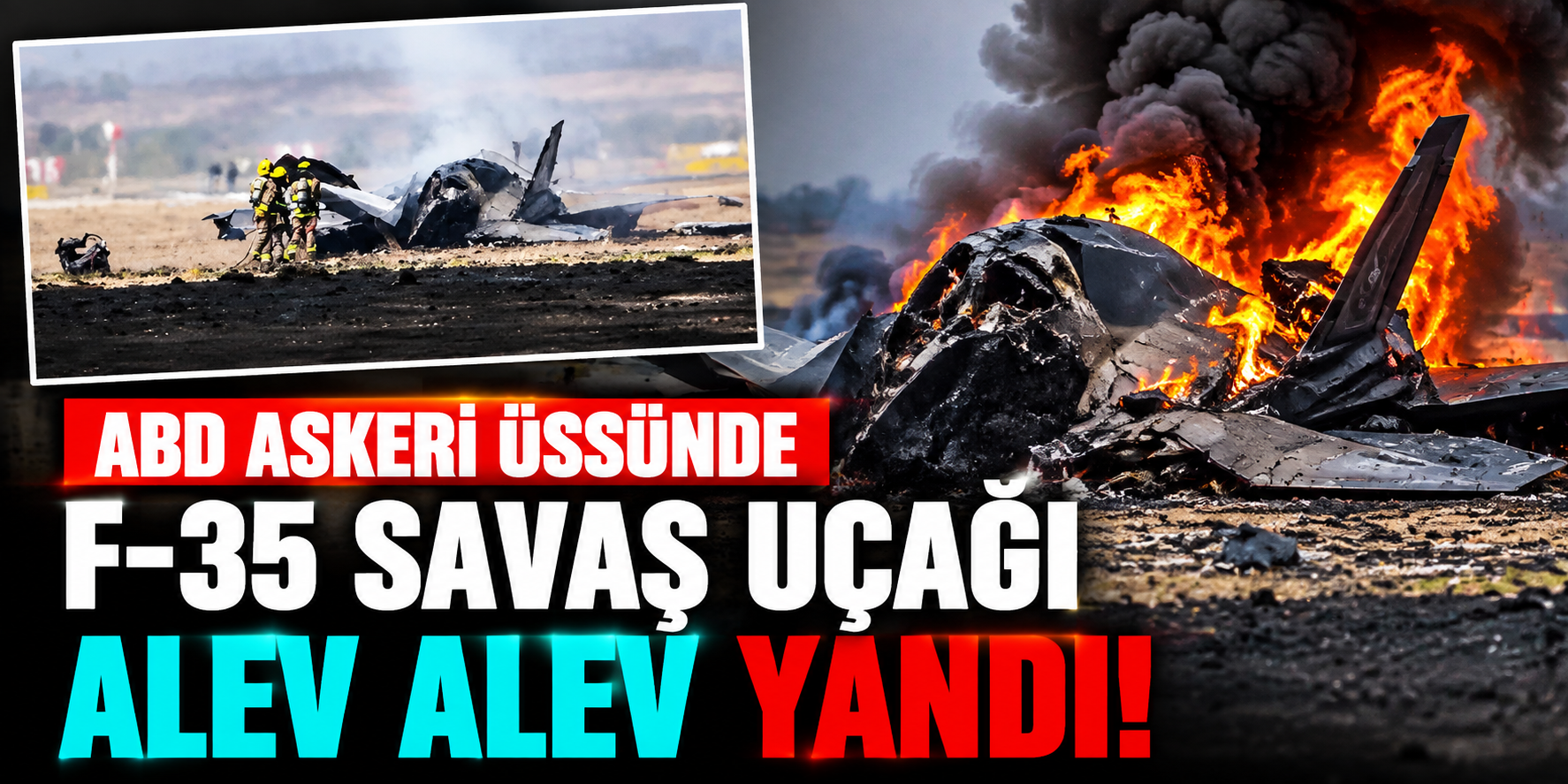 ABD Askeri Üssünde Korku Dolu Anlar: F-35 Savaş Uçağı Alev Alev Yandı!