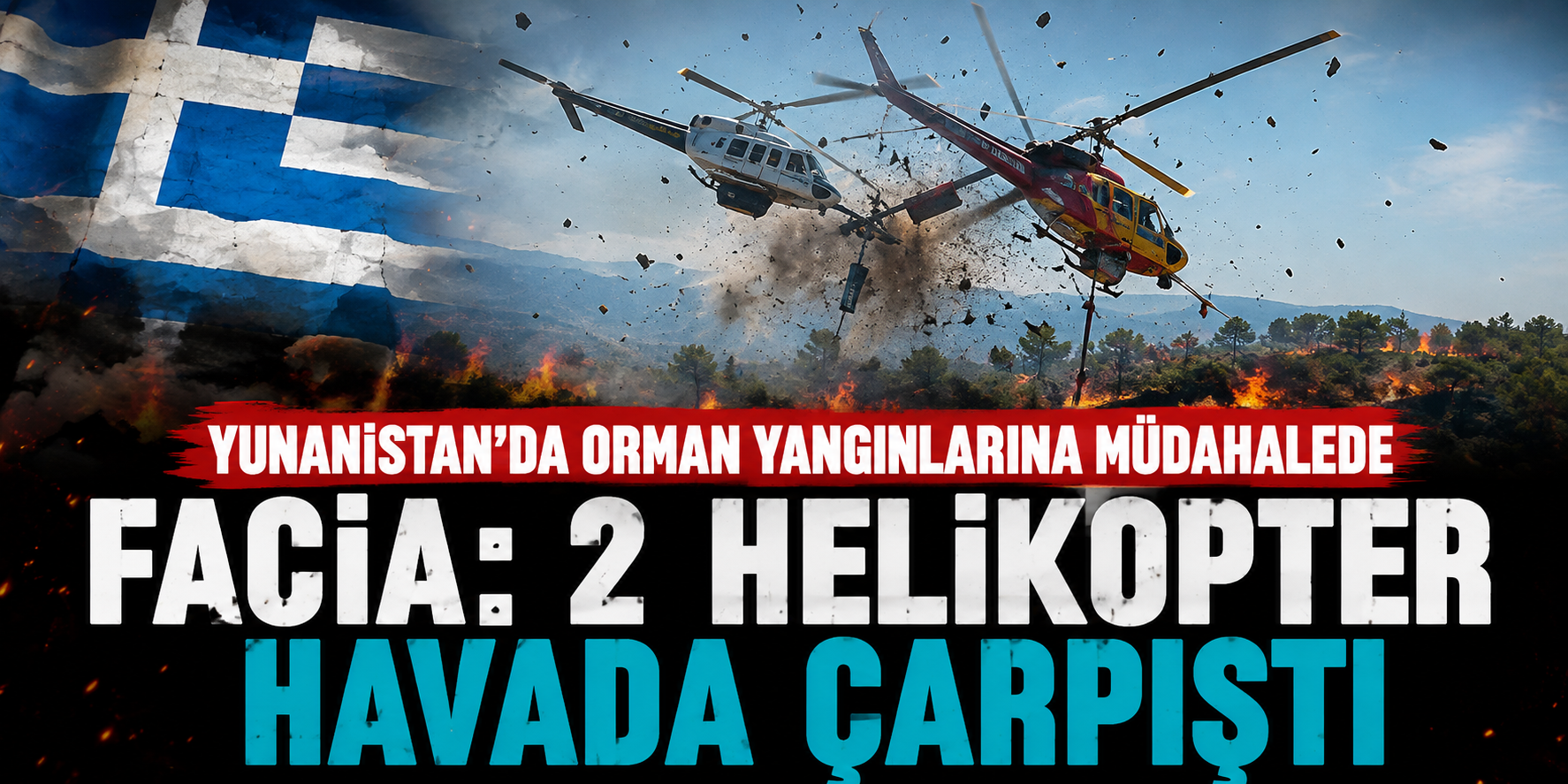 Atina AlevLere Teslim Olmuşken Facia Yaşandı: Yangın Söndürme Helikopterleri Havada Çarpıştı!
