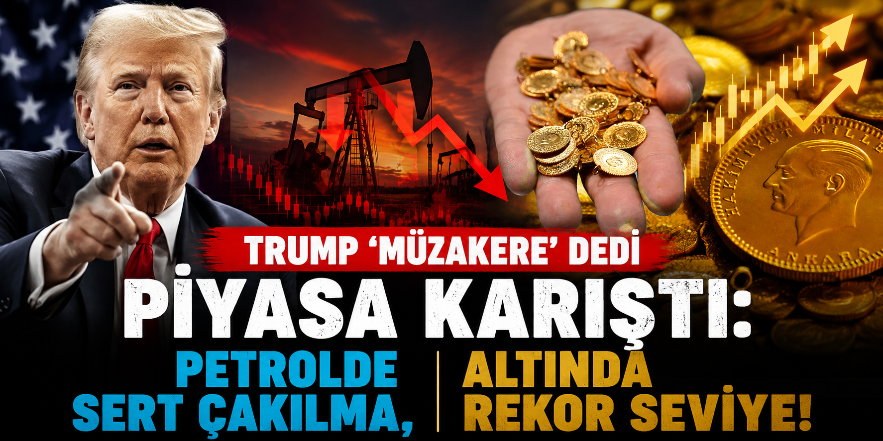Trump 'Müzakere' Dedi Piyasa Karıştı: Petrolde Sert Çakılma, Altında Rekor Seviye!