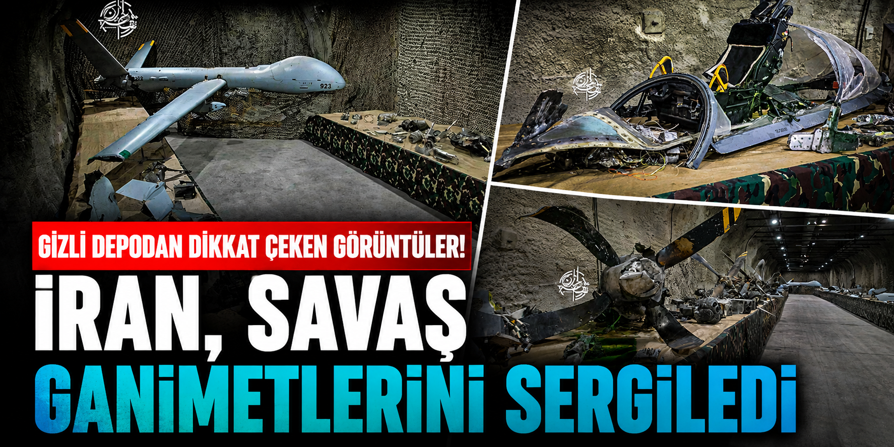 İran Düşürdüğü ABD Ve İsrail Hava Filosunu Yeraltı Deposunda Gövde Gösterisiyle Sergiledi!