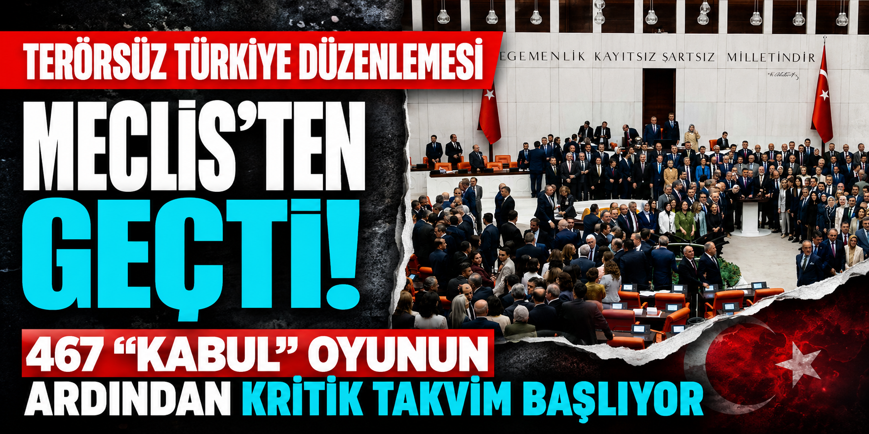 Terörsüz Türkiye Düzenlemesi Meclis’ten Geçti: 467 “Kabul” Oyunun Ardından Kritik Takvim Başlıyor