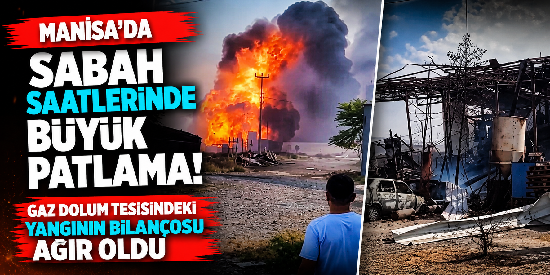 Manisa'da Sabah Saatlerinde Büyük Patlama! Gaz Dolum Tesisindeki Yangının Bilançosu Ağır Oldu