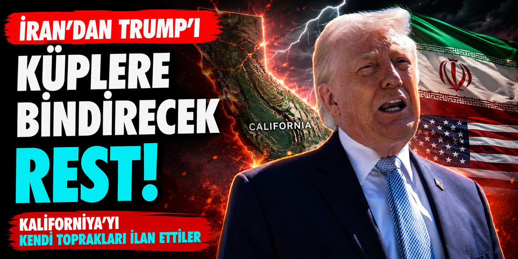 Trump Hürmüz Boğazı'nı “ABD Toprağı” Olarak Gösterdi! İran'dan Kaliforniya Haritasıyla Yanıt