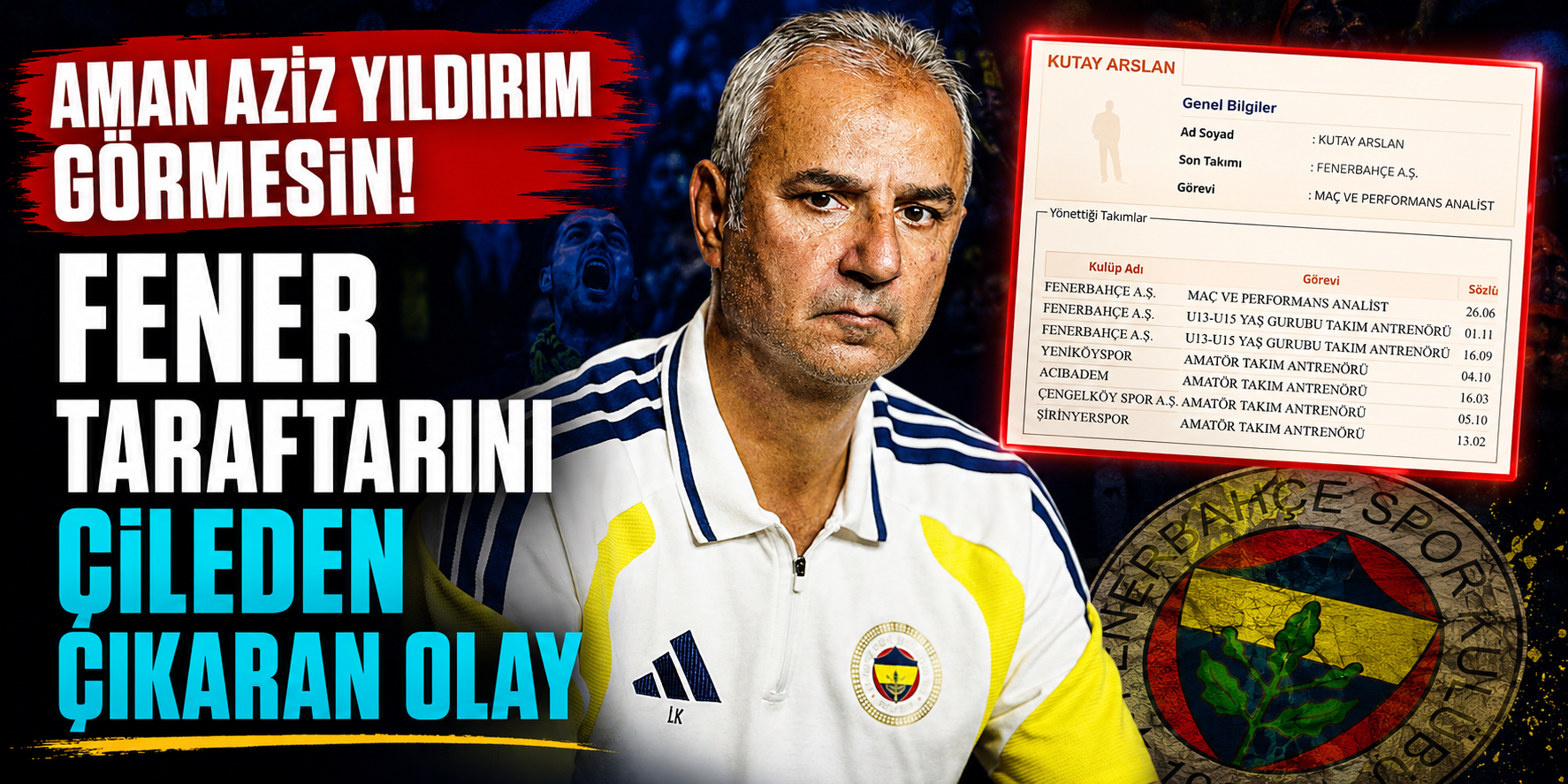 Fenerbahçe'de Teknik Kadro Üzerinden Yeni Tartışma! Kutay Arslan'ın Kariyer Geçmişi Ortaya Çıktı