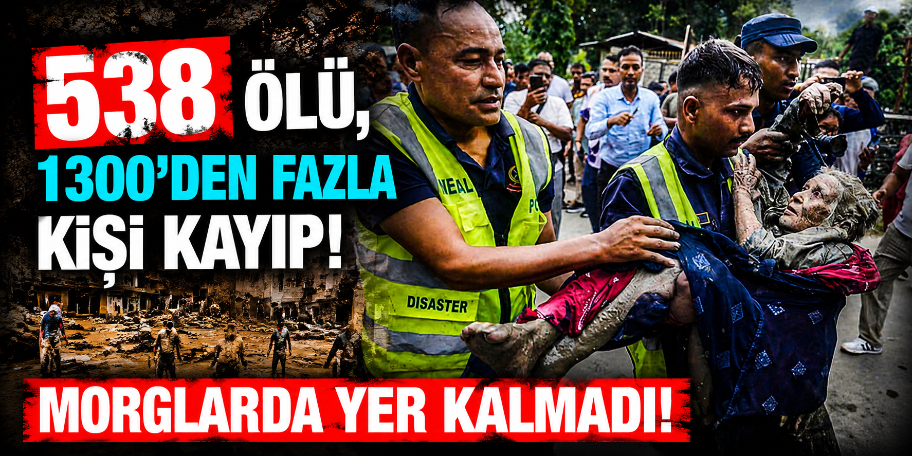 Nepal'deki Sel Felaketinde Bilanço Ağırlaşıyor: 538 Kişi Hayatını Kaybetti, 1300'den Fazla Kişi Kayıp