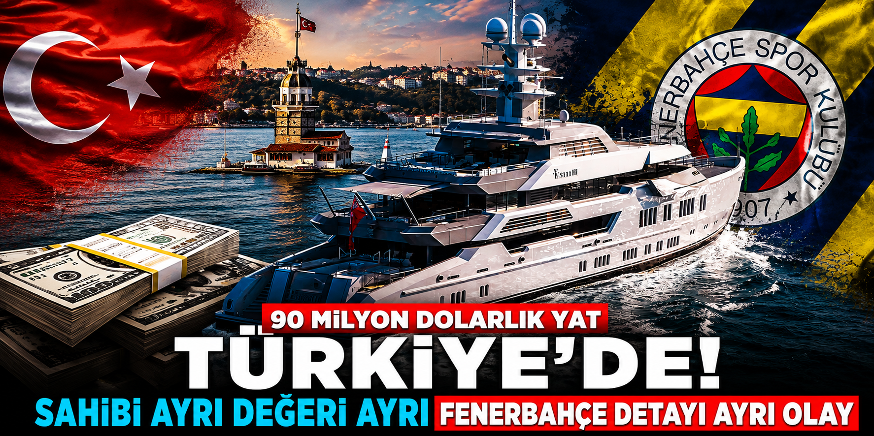 90 Milyon Dolarlık Dev Yat Bodrum'a Demir Attı! Sahibinden Fenerbahçe Detayına Her Şey Dikkat Çekti