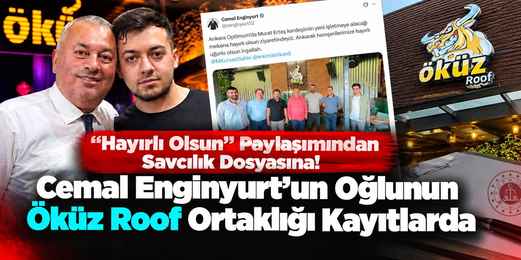 “Hayırlı Olsun” Paylaşımından Savcılık Dosyasına! Cemal Enginyurt’un Oğlunun Öküz Roof Ortaklığı Kayıtlarda