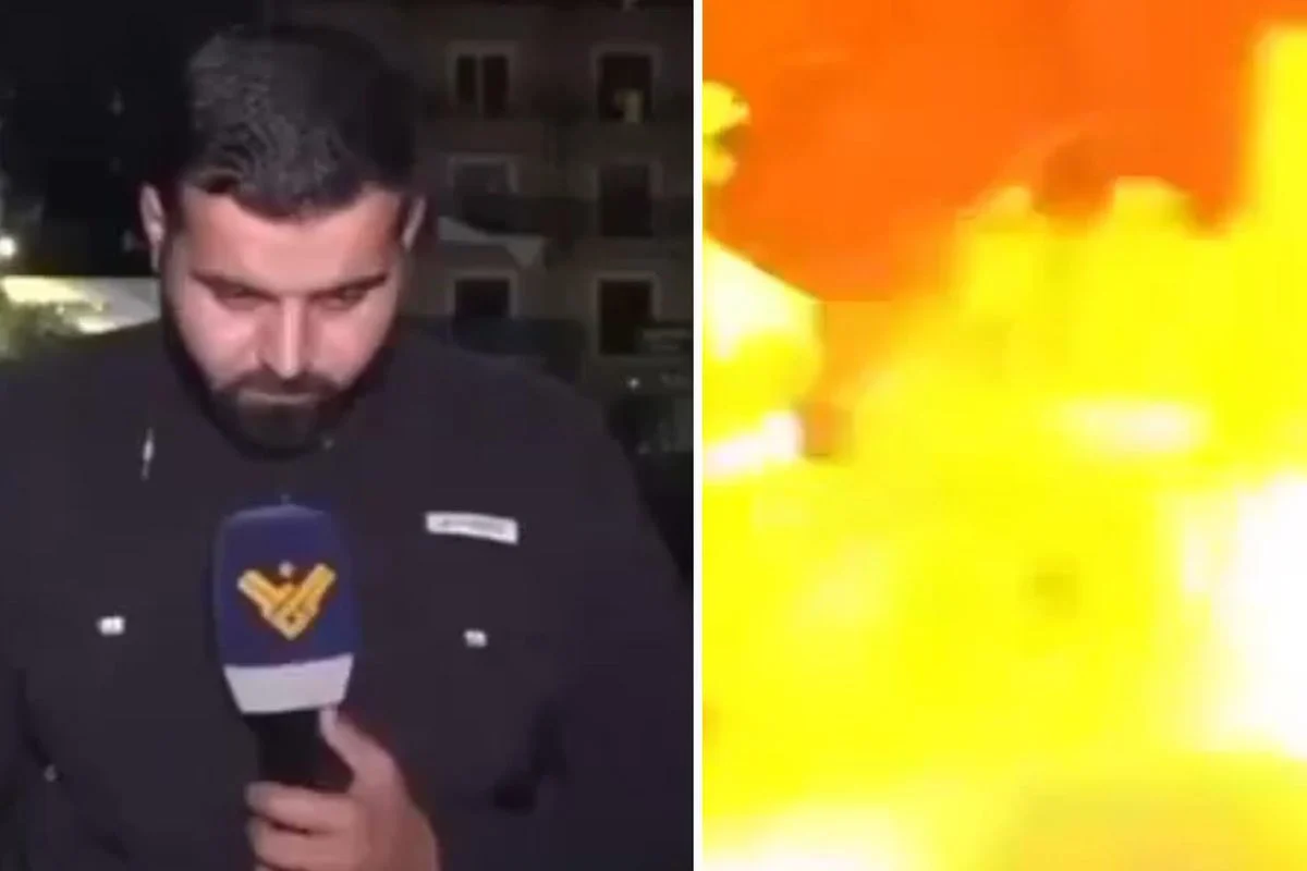 Canlı Yayında Dehşet Anları! İsrail Füzesi Muhabirin Metrelerce Yakınına Düştü, Bir Anda Alevlerin Arasında Kaldı