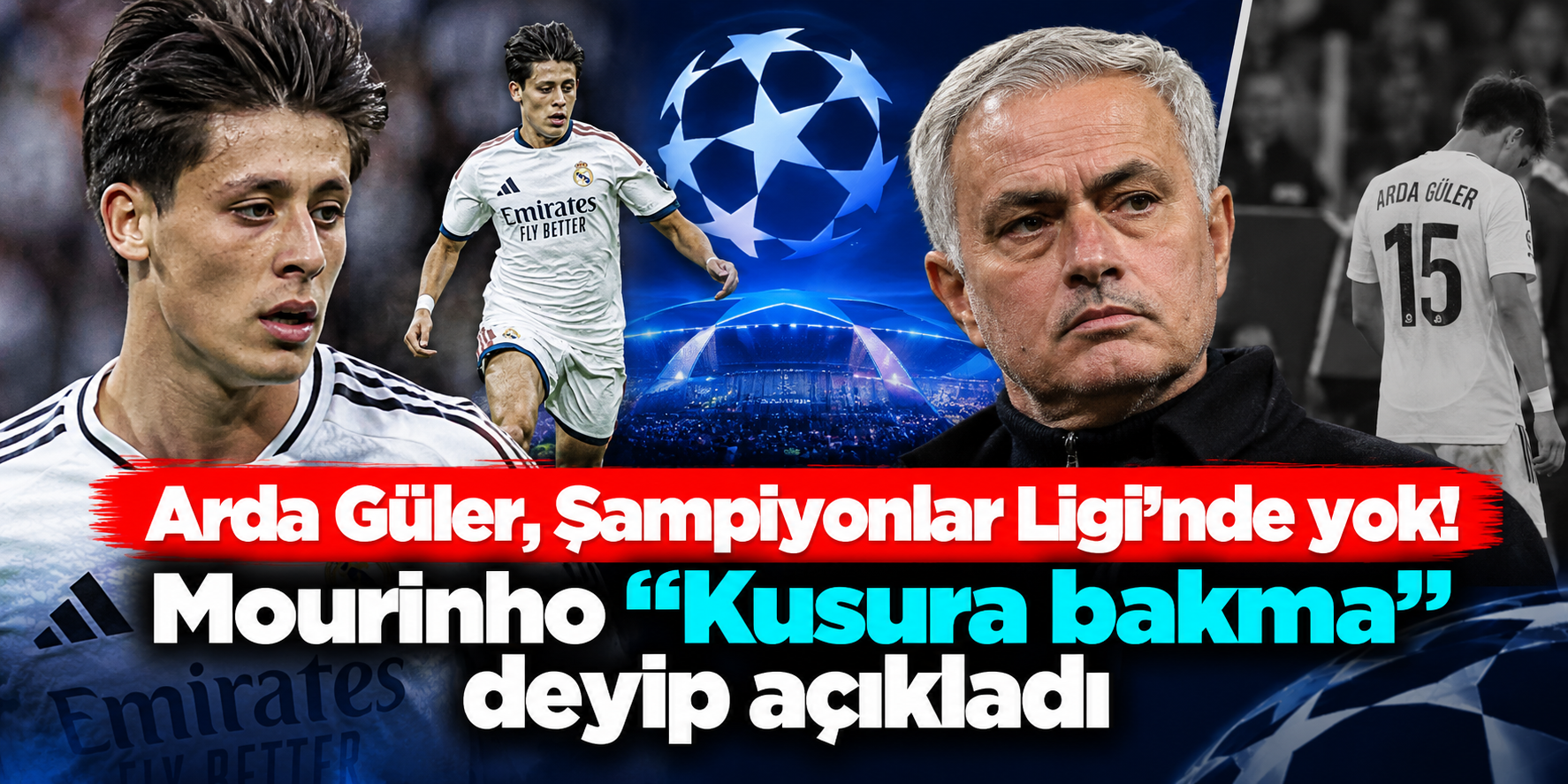 Real Madrid-Inter Maçı Öncesi Arda Güler Şoku! Mourinho Üç Eksik İsmi Açıkladı, Orta Saha Planını Söylemedi