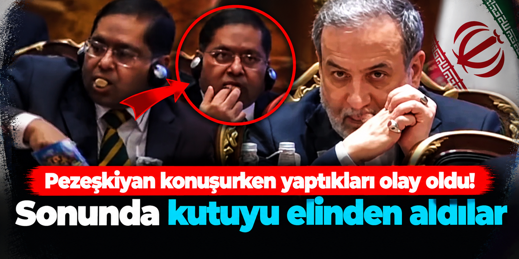 BRICS Zirvesi'nde Kameralara Takılan Anlar! Pezeşkiyan Konuşurken Kuruyemiş Yedi, Kutuyu Önünden Aldılar