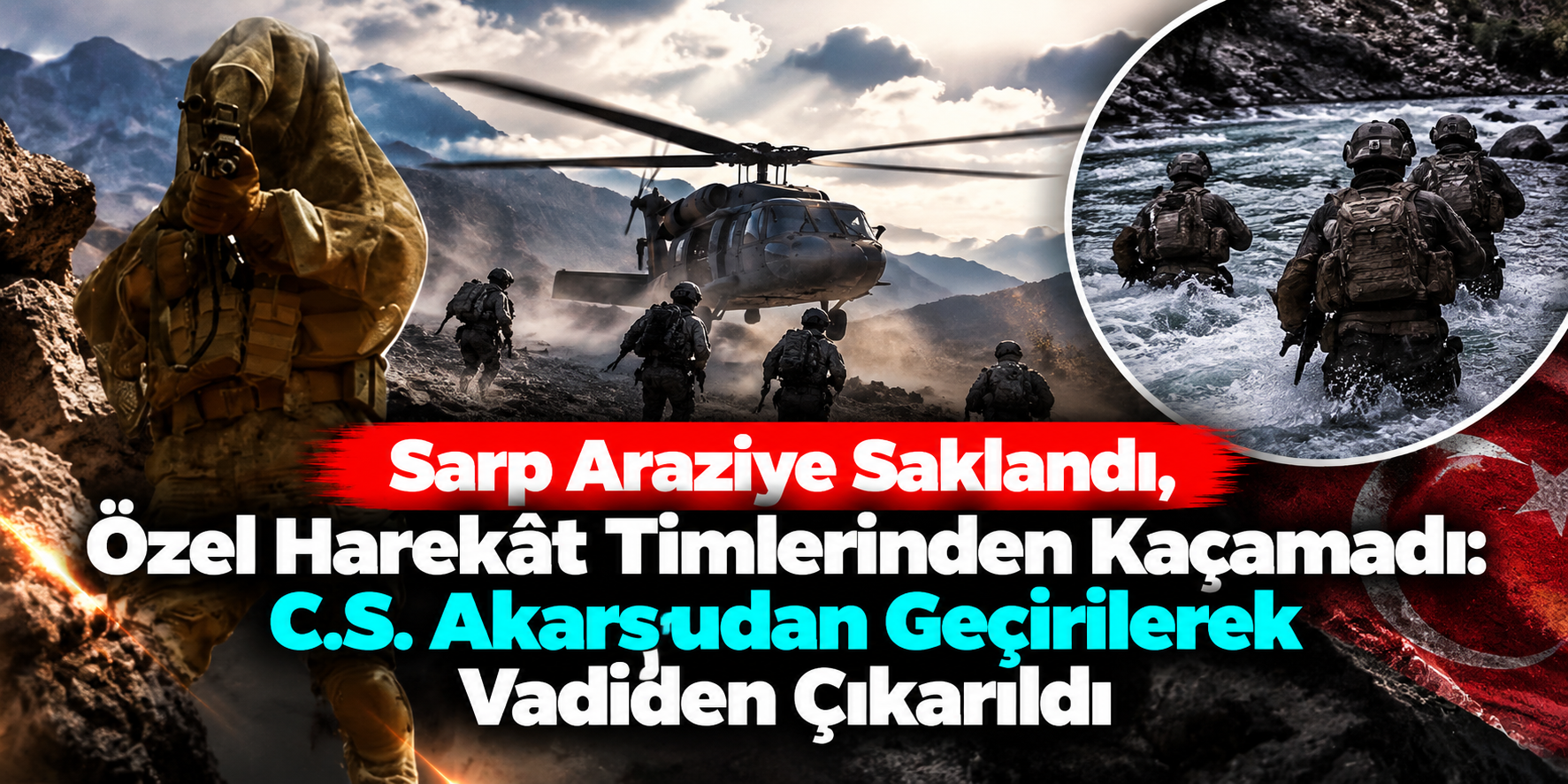 Sarp Araziye Saklandı, Özel Harekât Timlerinden Kaçamadı: C.S. Akarsudan Geçirilerek Vadiden Çıkarıldı