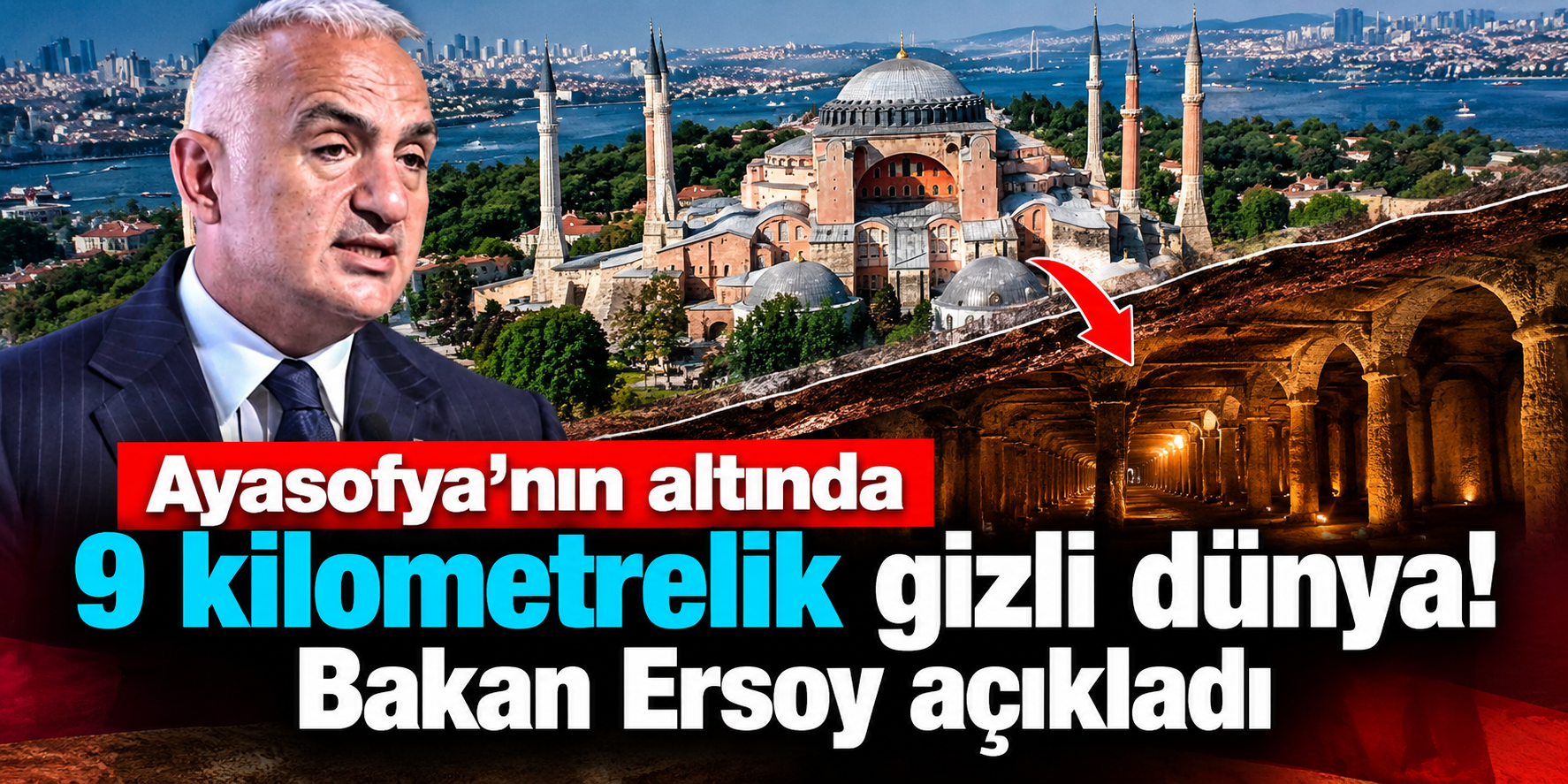 Ayasofya’nın Altında Gizli Kalan Büyük Ağ: 9 Kilometreye Kadar Uzanan Bölümlerden Söz Ediliyor