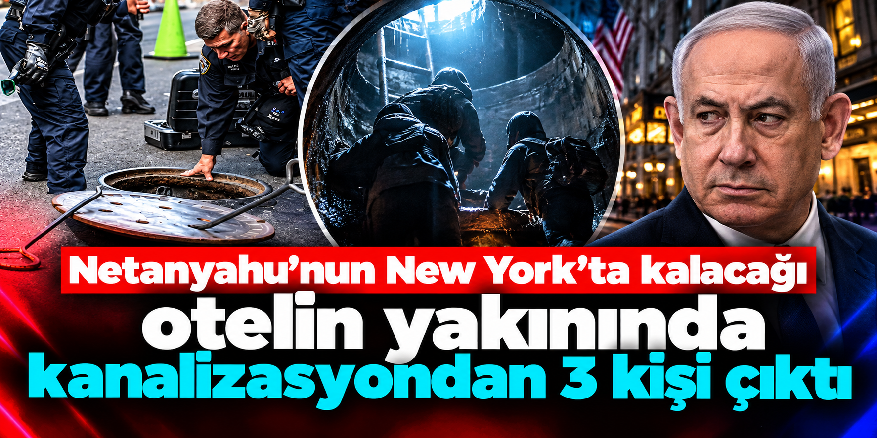 Netanyahu’nun Kalması Beklenen Otele Bir Blok Mesafede Şüpheli Görüntü: 3 Kişi Kanalizasyondan Çıktı