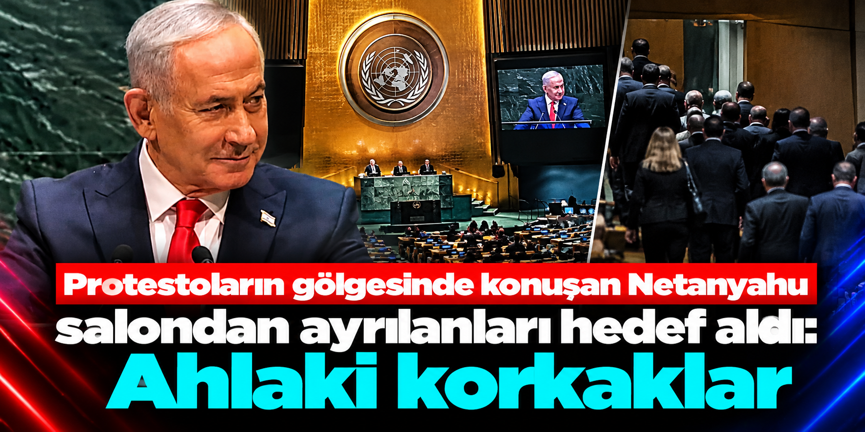 Netanyahu BM Kürsüsüne Çıkınca Çok Sayıda Heyet Salondan Ayrıldı: Protestoculara “Ahlaki Korkaklar” Dedi