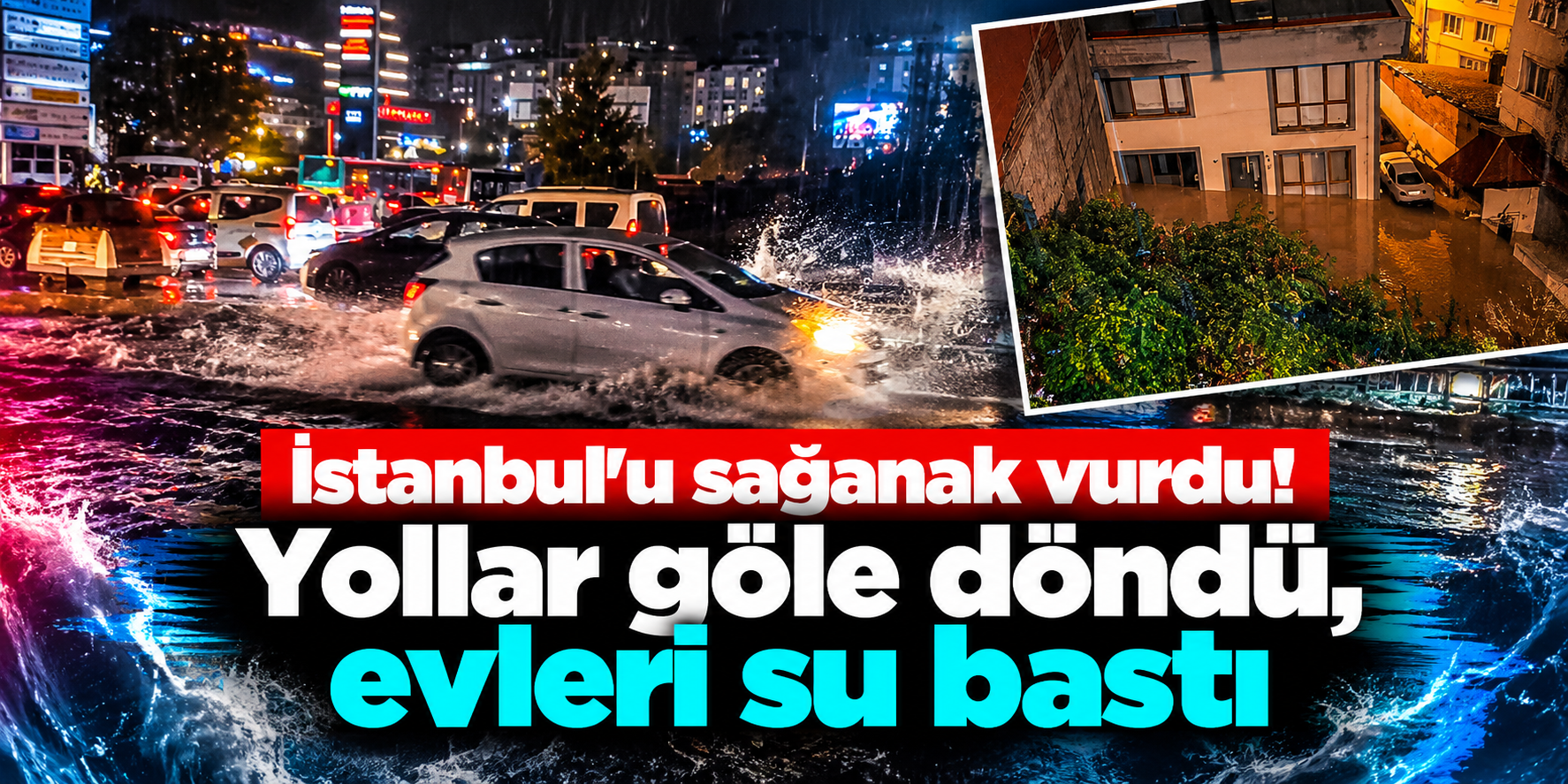 İstanbul’da Gece Boyu Sağanak: Evleri Su Bastı, Yol Çöktü, 25 Kişi Tahliye Edildi